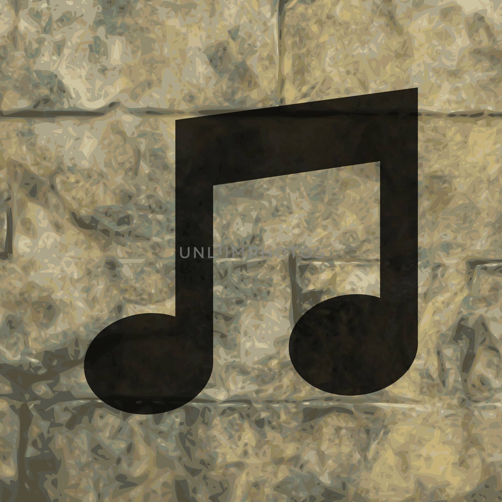 Music Notes Icons Flat with abstract background by serhii_lohvyniuk