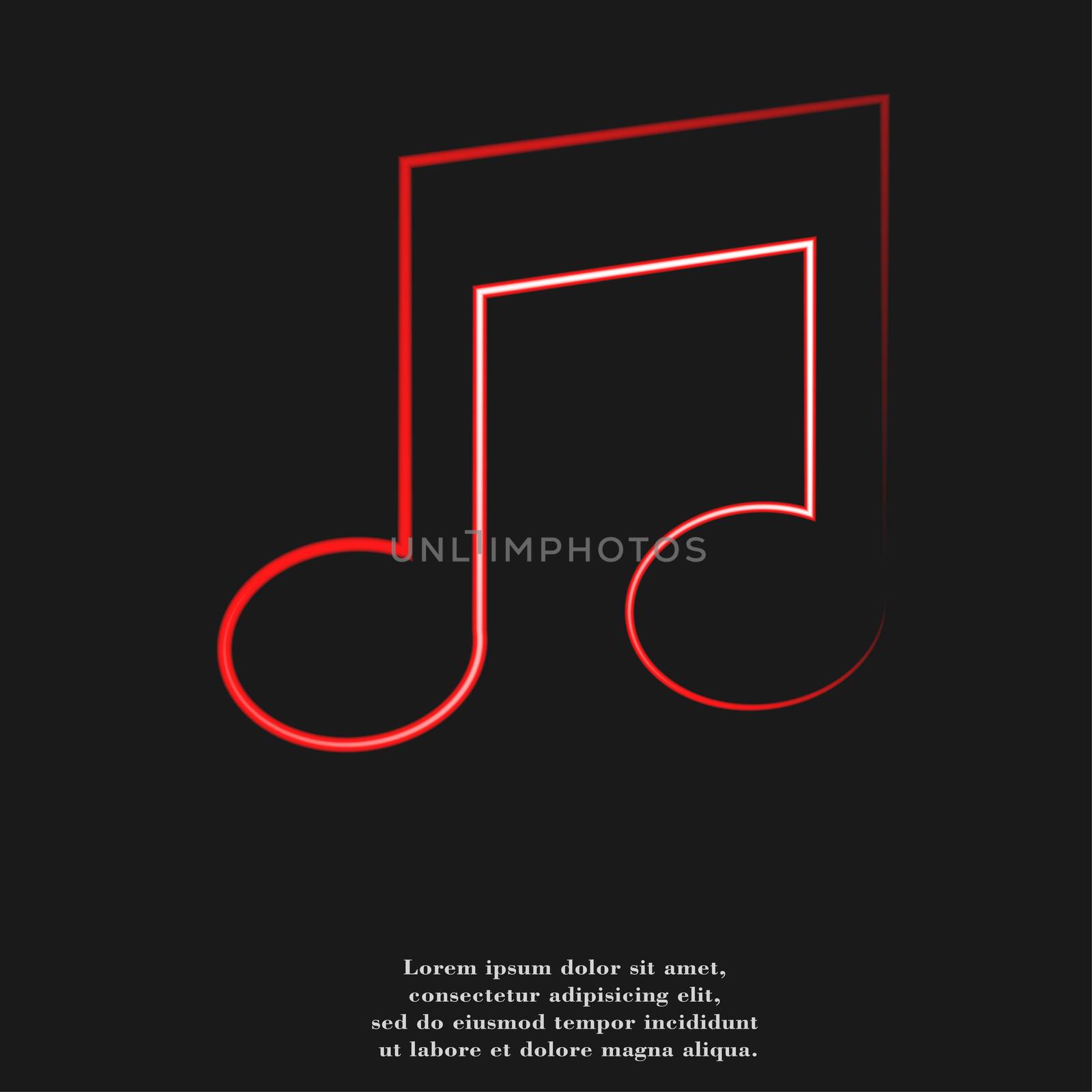 Music Notes Icons Flat with abstract background.