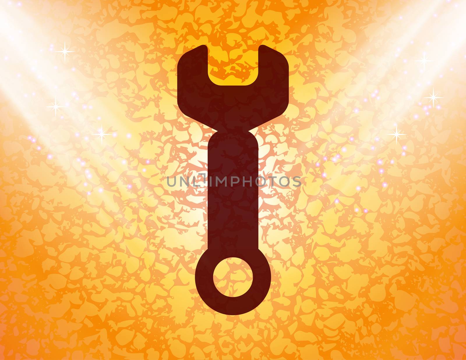 Wrench icon Flat with abstract background.