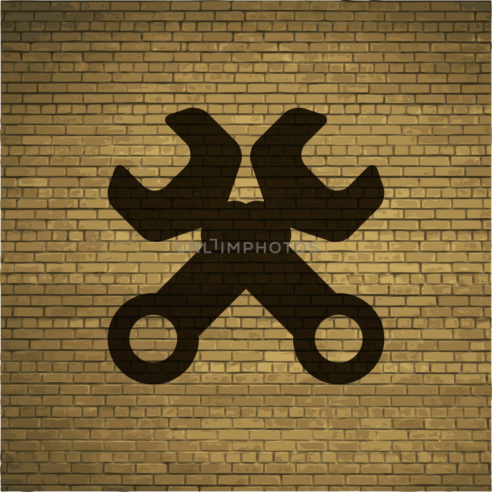 Wrench icon Flat with abstract background by serhii_lohvyniuk