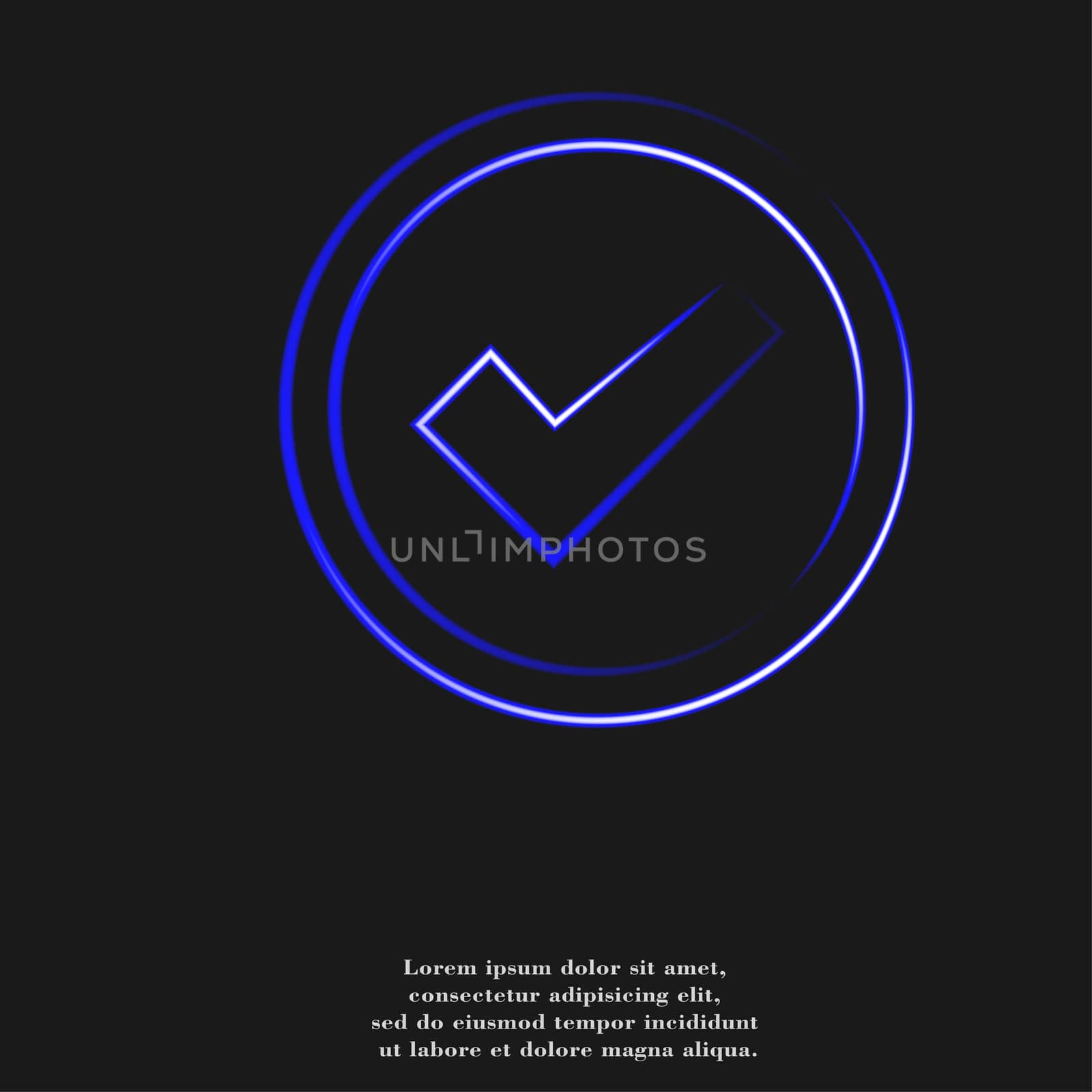 check mark icon flat design with abstract background by serhii_lohvyniuk