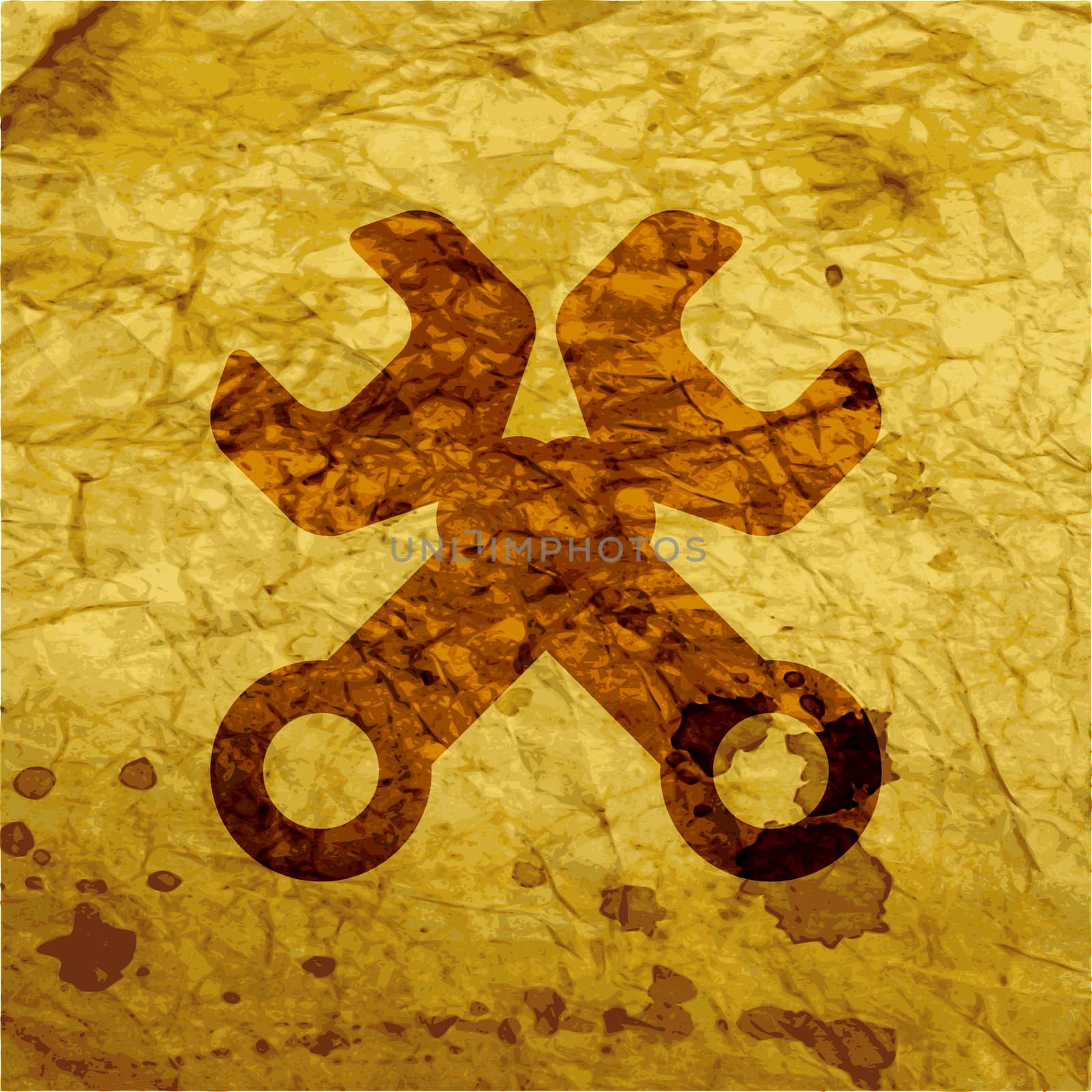 Wrench icon Flat with abstract background.