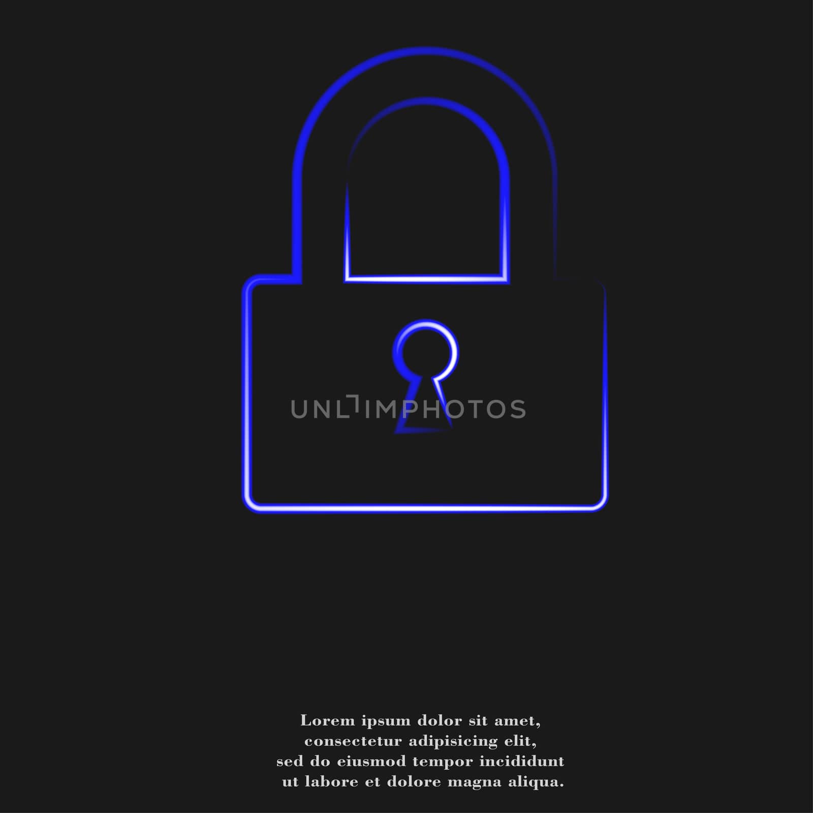 padlock icon flat design with abstract background by serhii_lohvyniuk