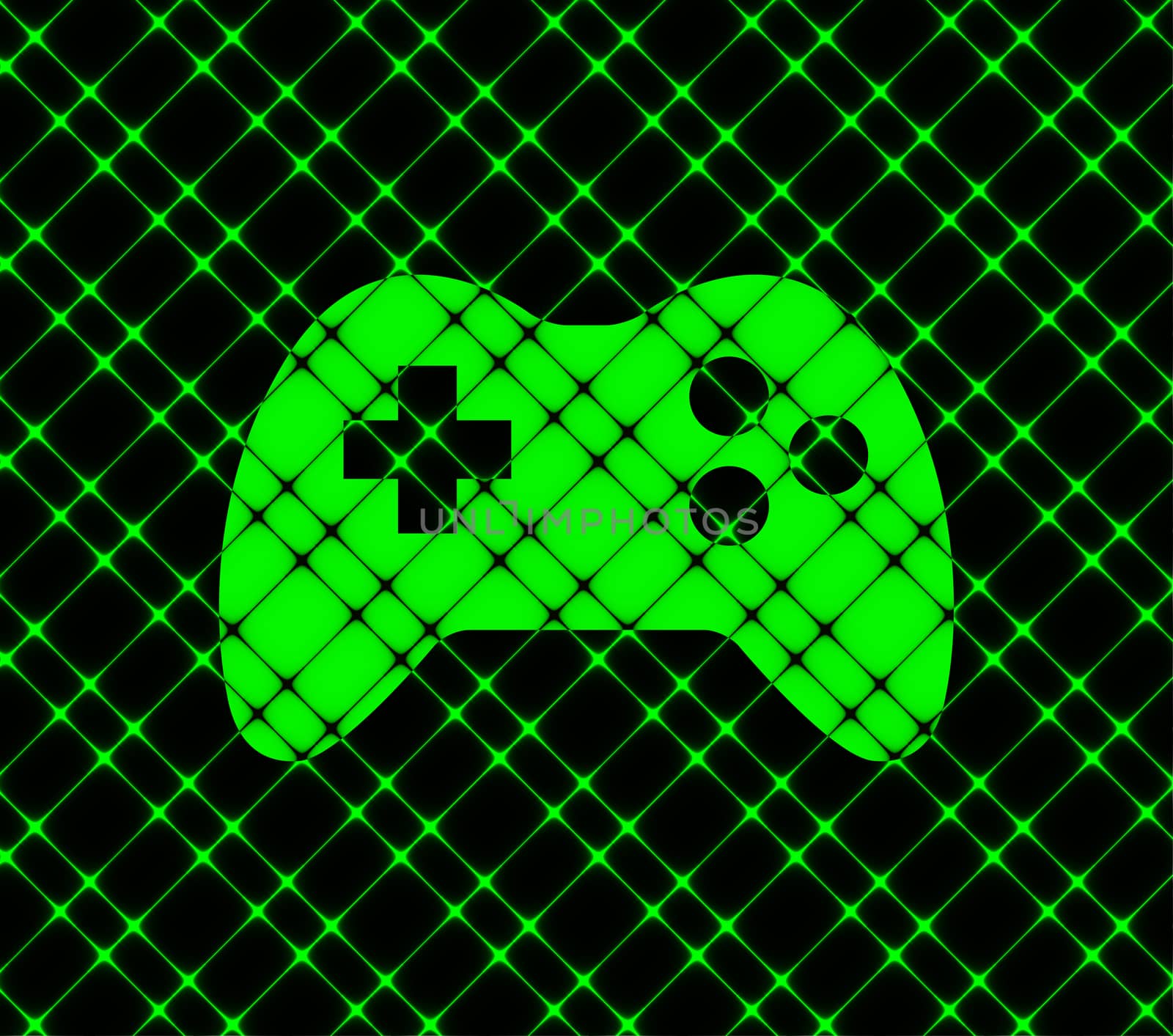 Gaming Joystick icon flat design with abstract background.