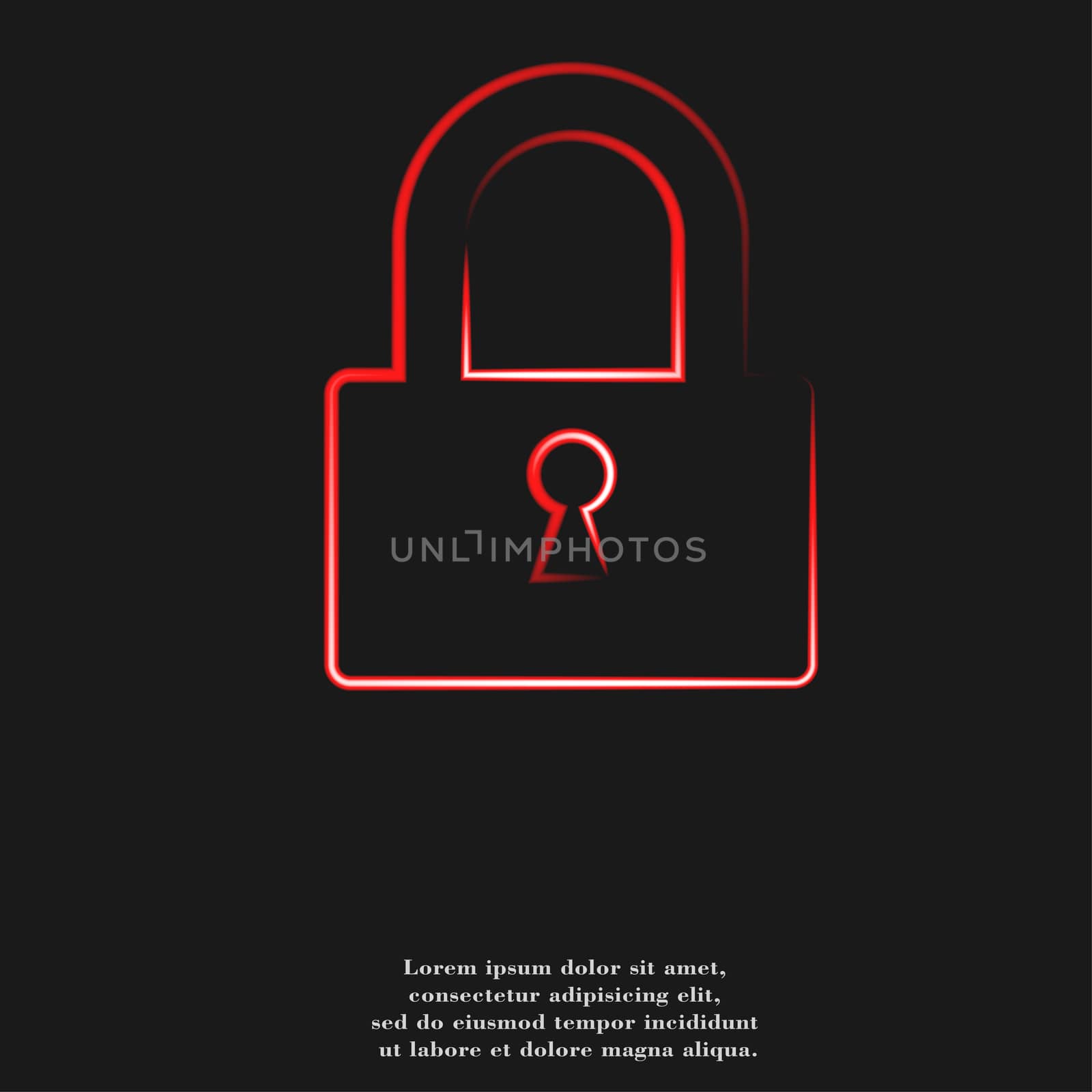 padlock icon flat design with abstract background by serhii_lohvyniuk