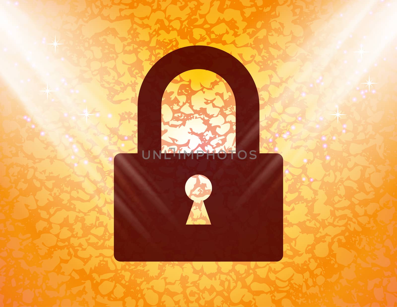 padlock icon flat design with abstract background.