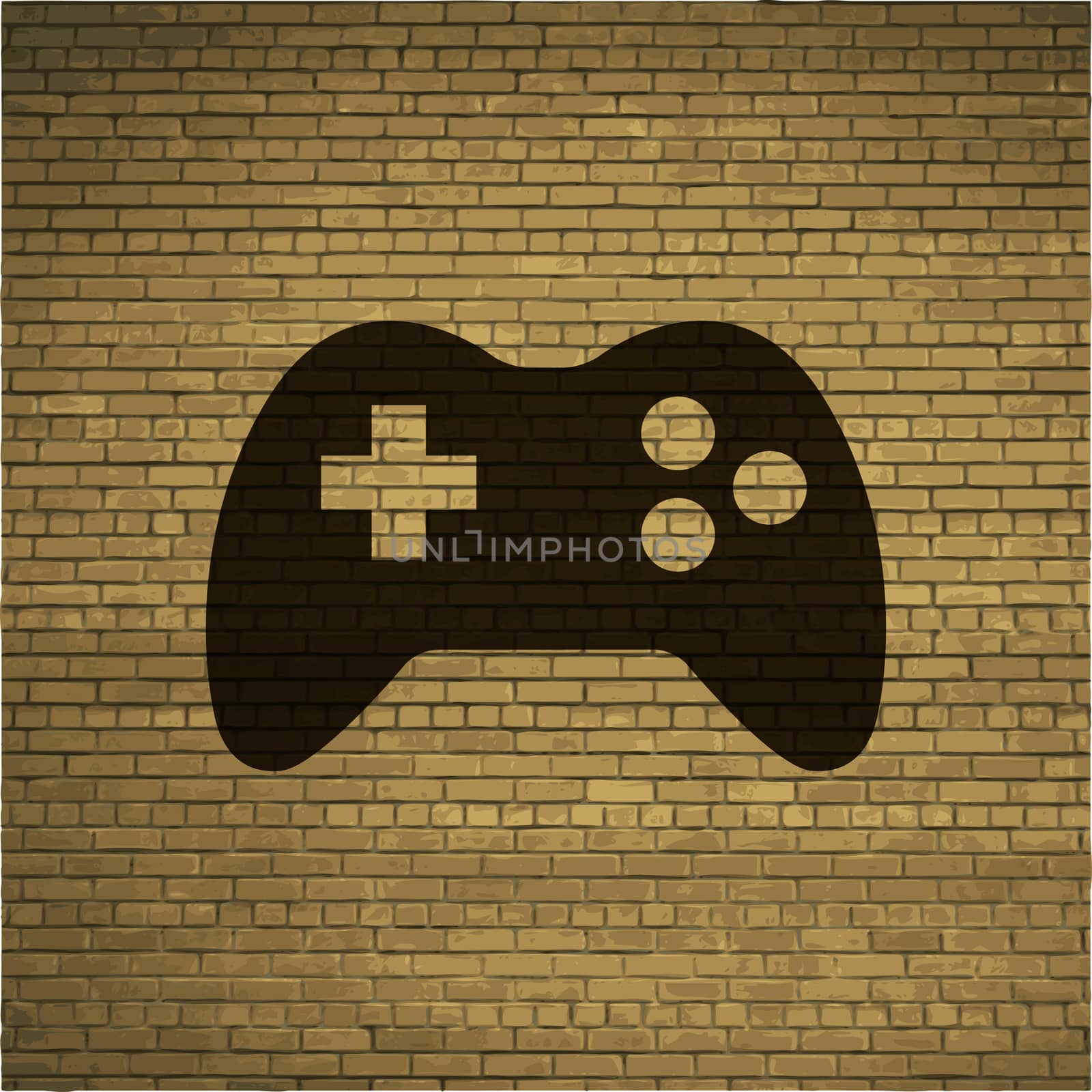 Gaming Joystick icon flat design with abstract background.