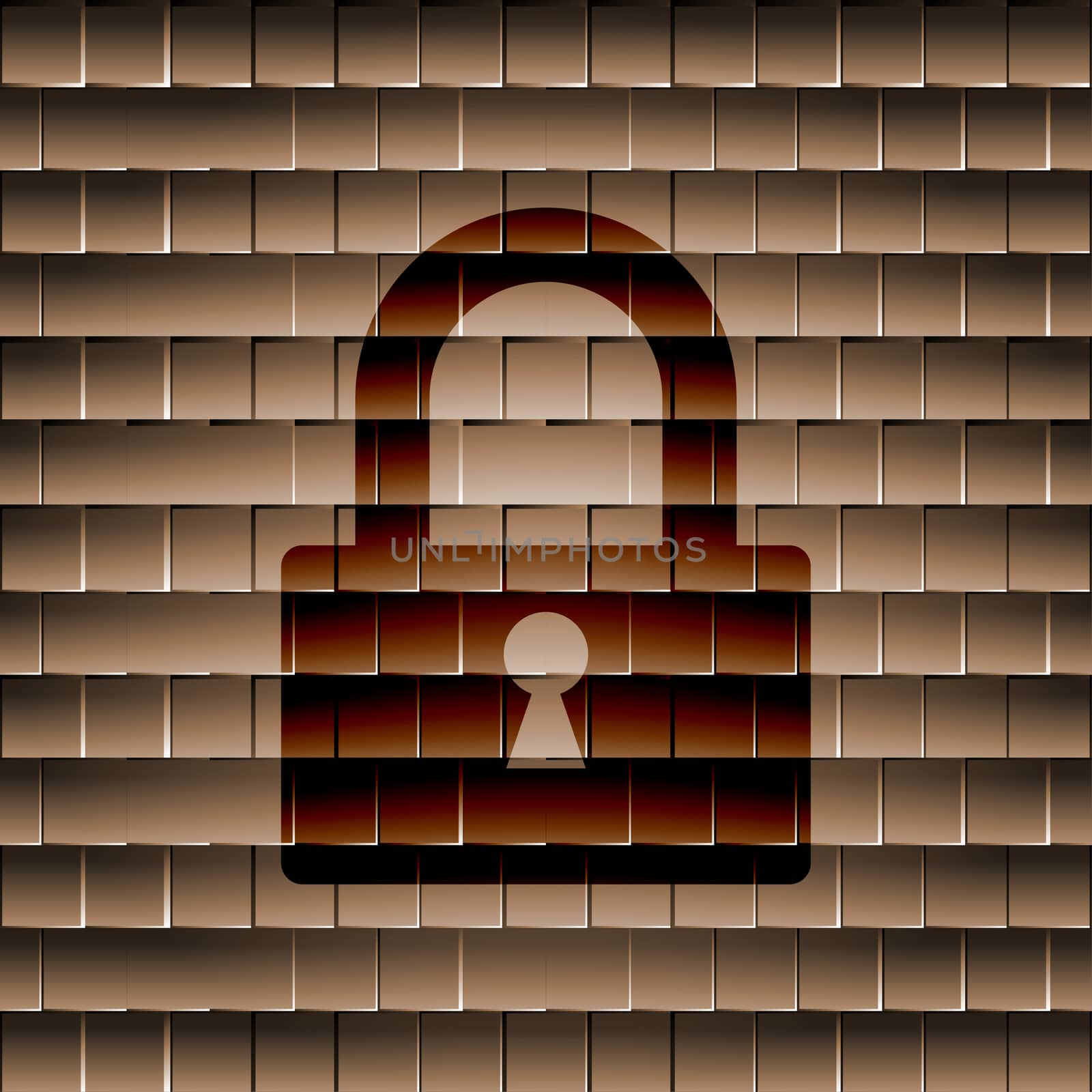 padlock icon flat design with abstract background.