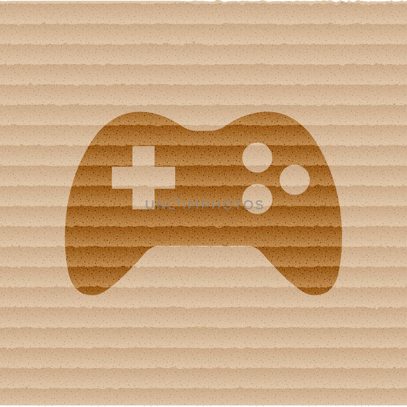 Gaming Joystick icon flat design with abstract background.