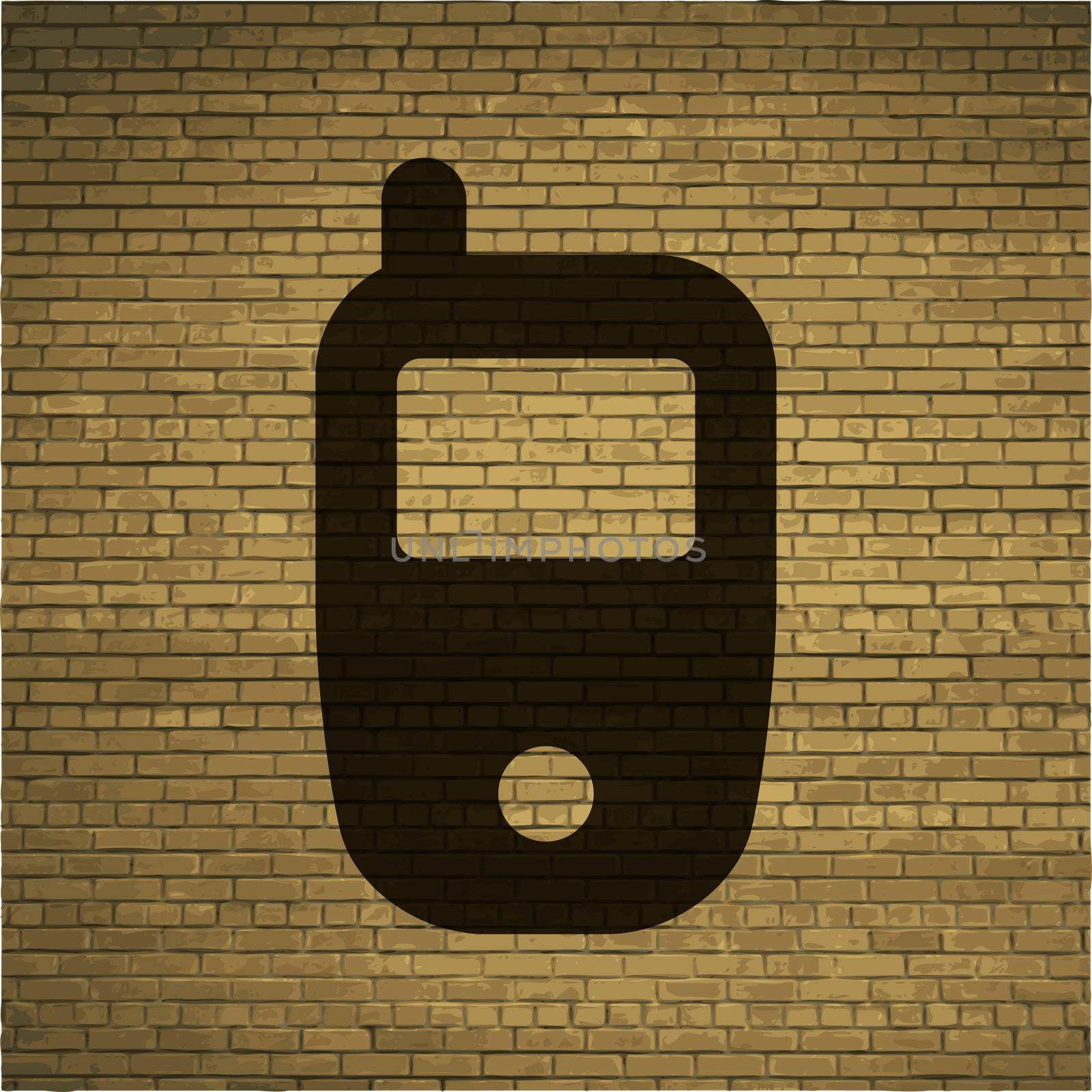 Mobile phone icon flat design with abstract background.