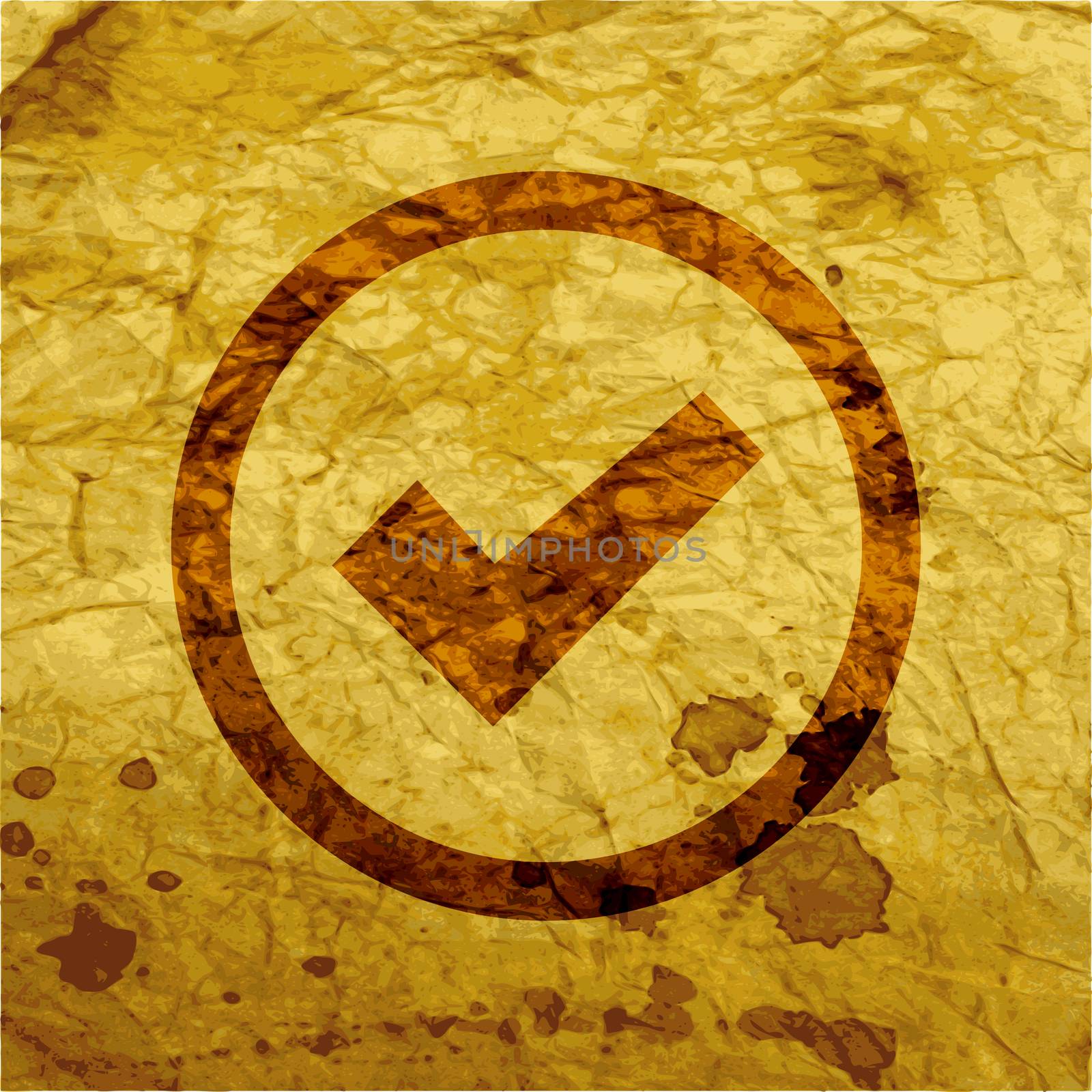 check mark icon flat design with abstract background.
