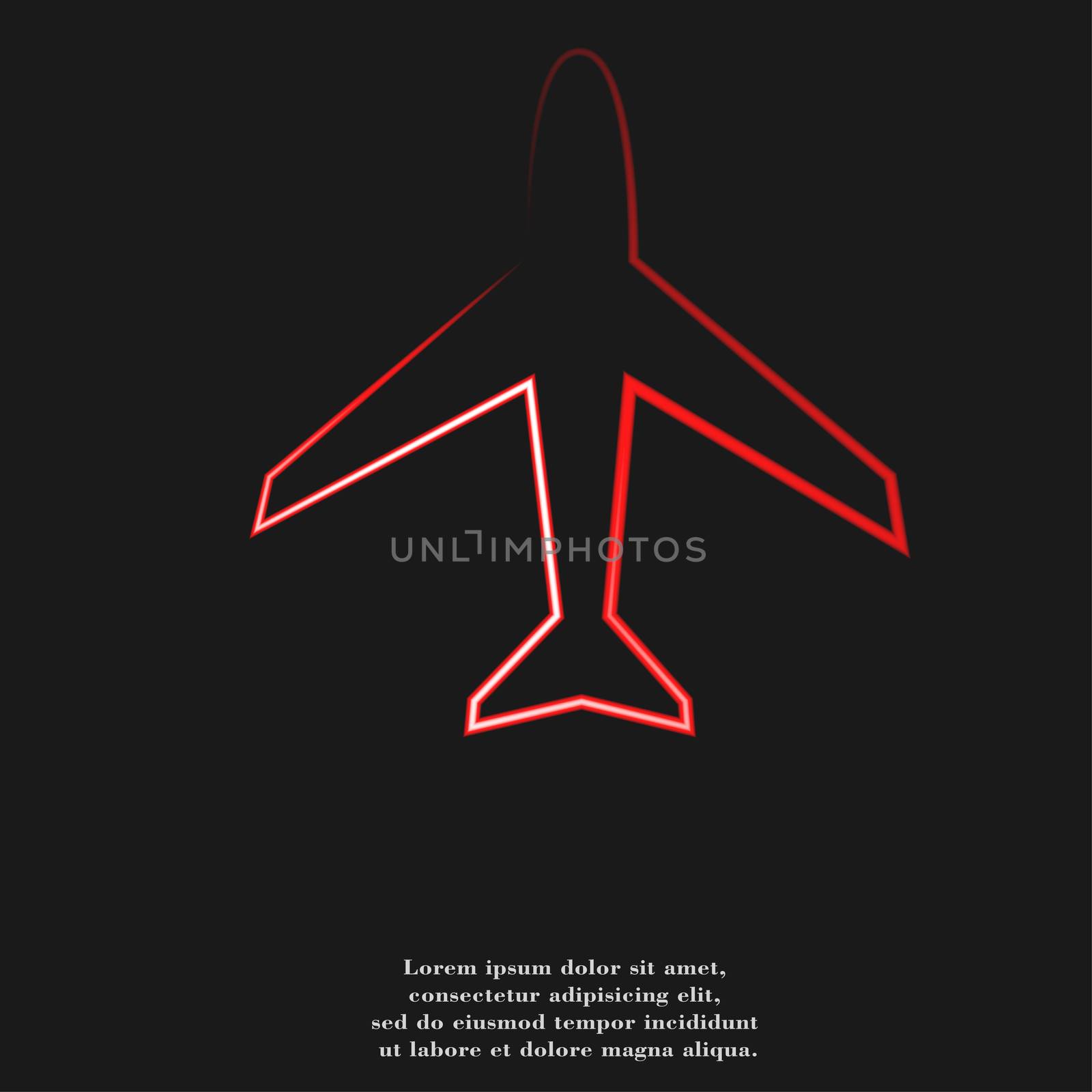 Plane icon flat design with abstract background.