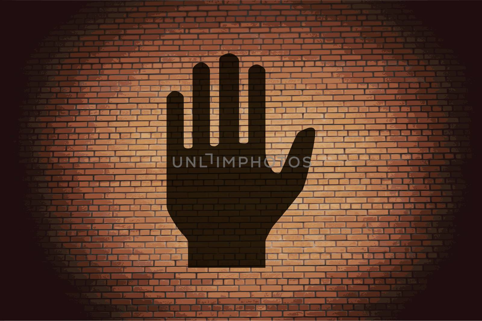 Stop. hand. icon flat design with abstract background by serhii_lohvyniuk