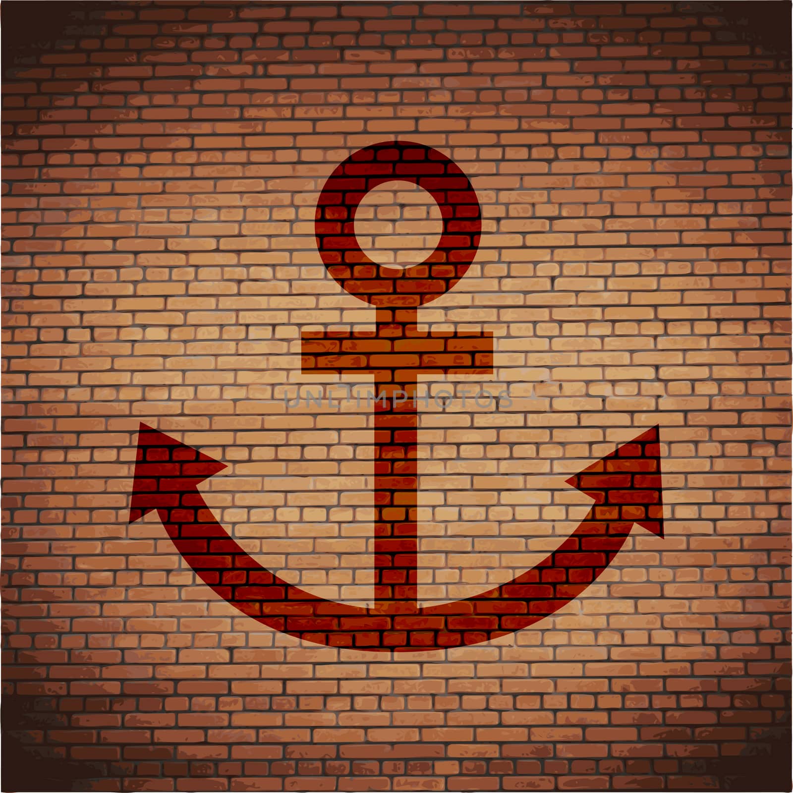 Anchor icon flat design with abstract background.