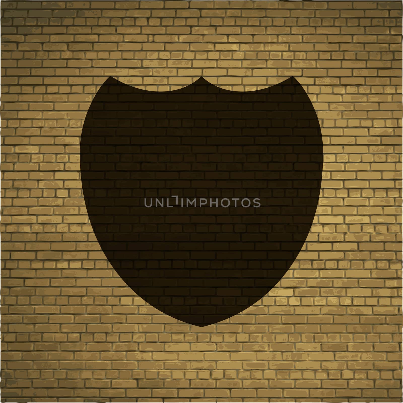Shield protection icon flat design with abstract background.