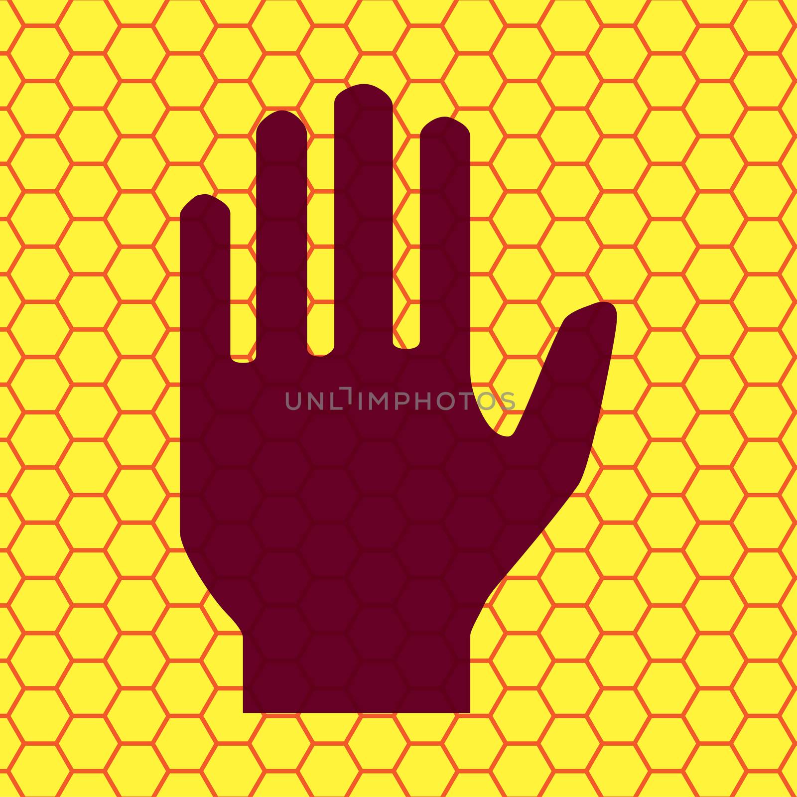 Stop. hand. icon flat design with abstract background.