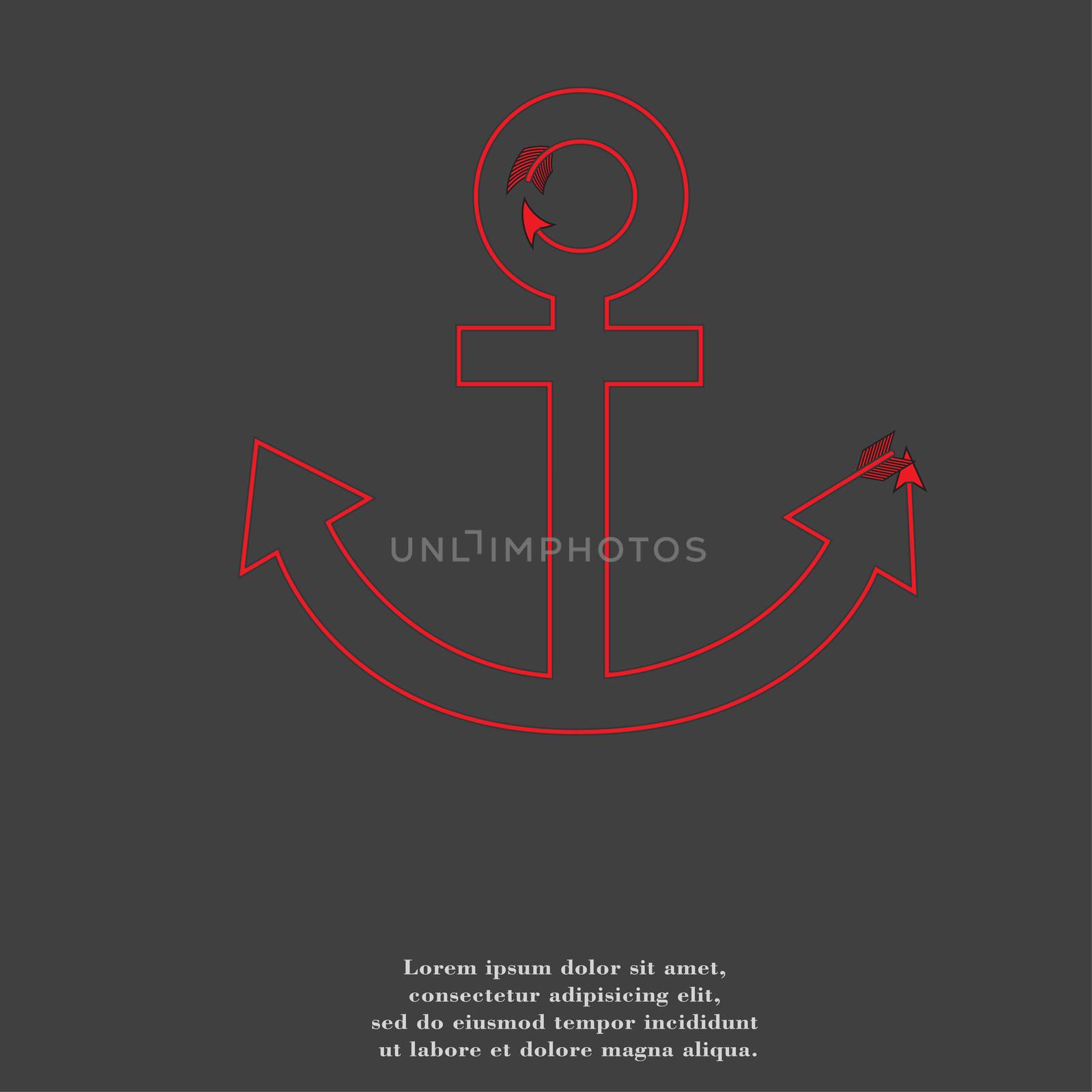 Anchor icon flat design with abstract background by serhii_lohvyniuk