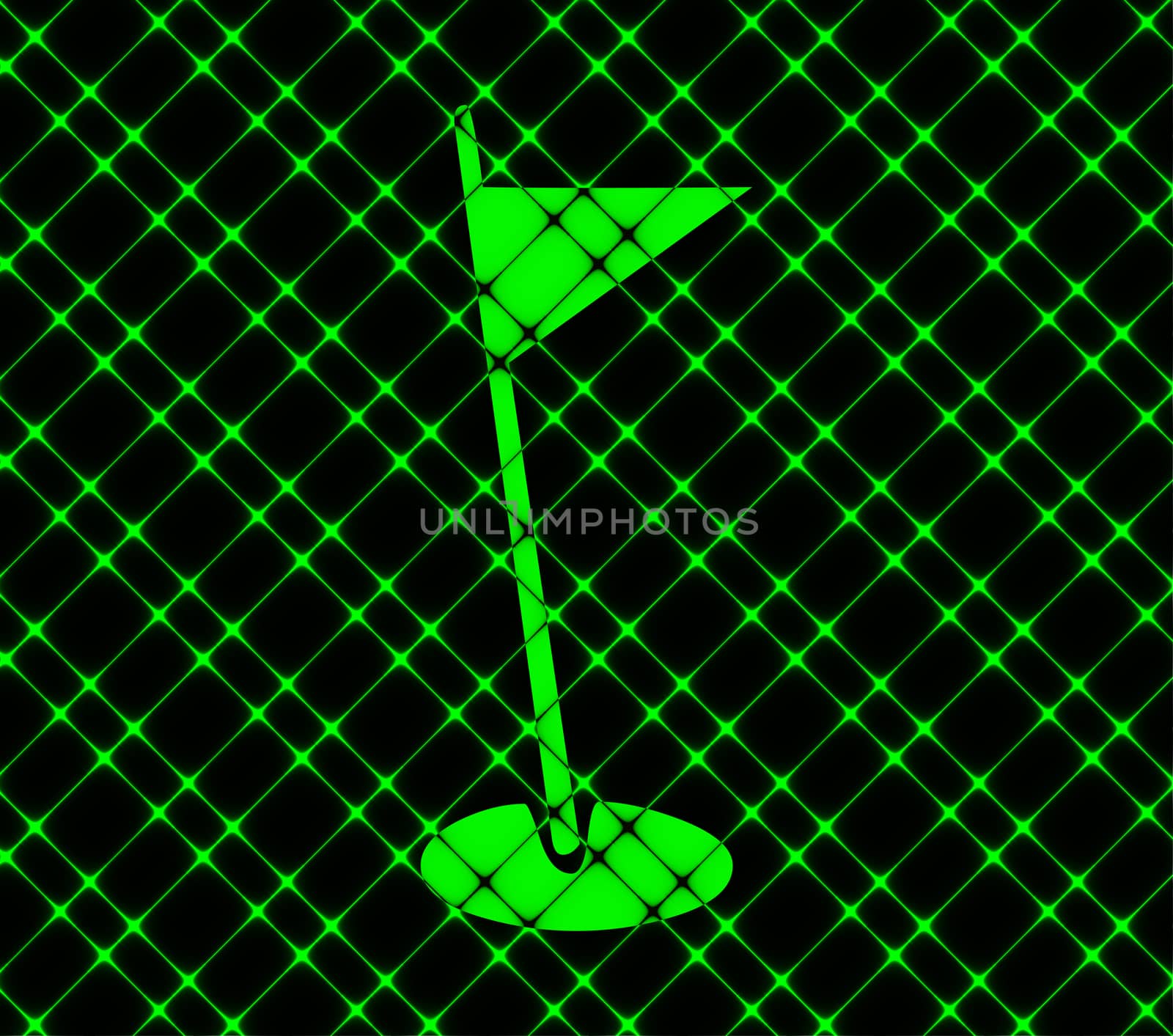 golf flag icon flat design with abstract background by serhii_lohvyniuk