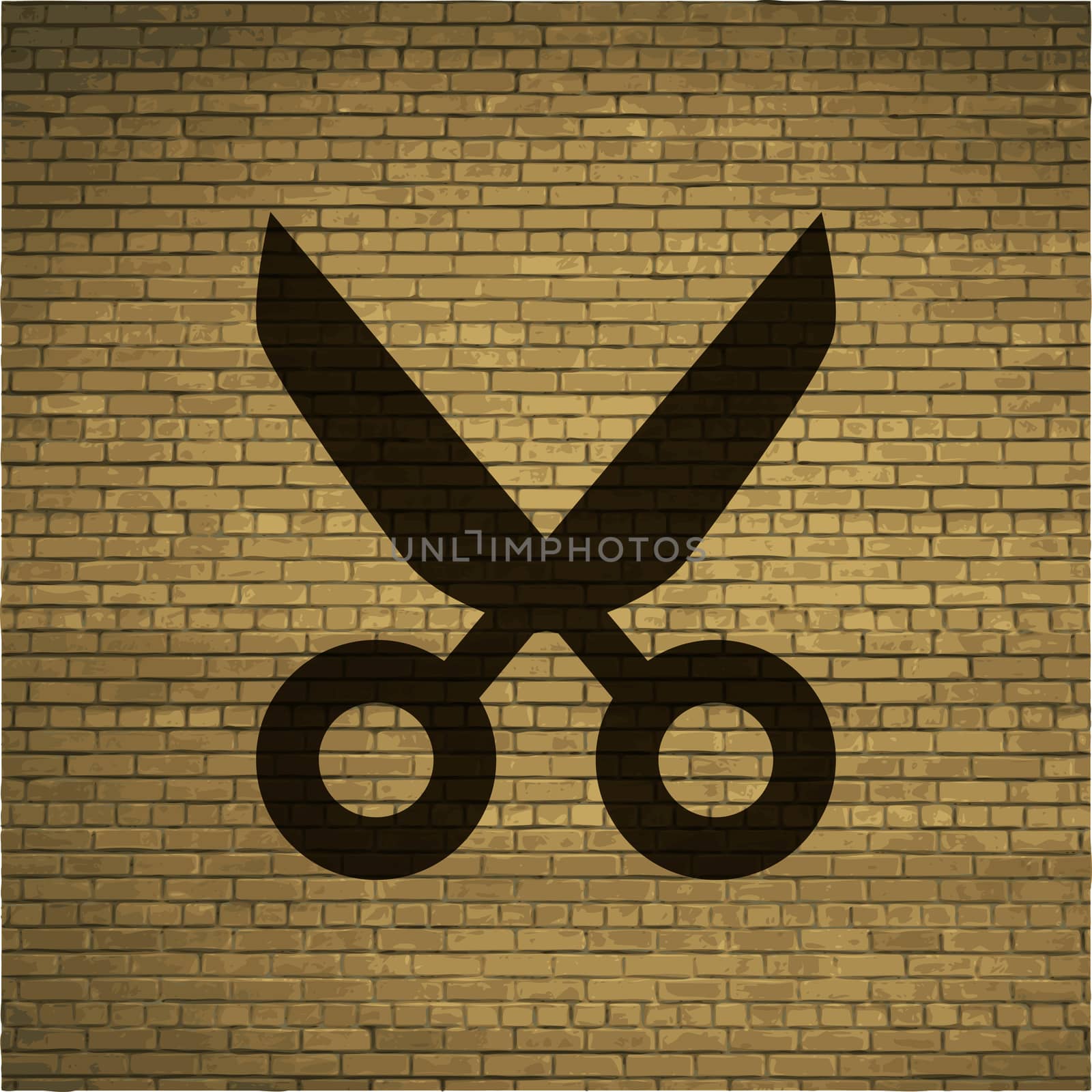 Scissors icon Flat with abstract background.