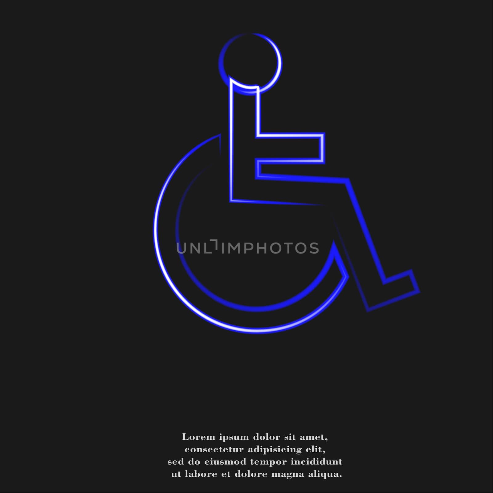 disabled. Flat modern web button and space for your text. .