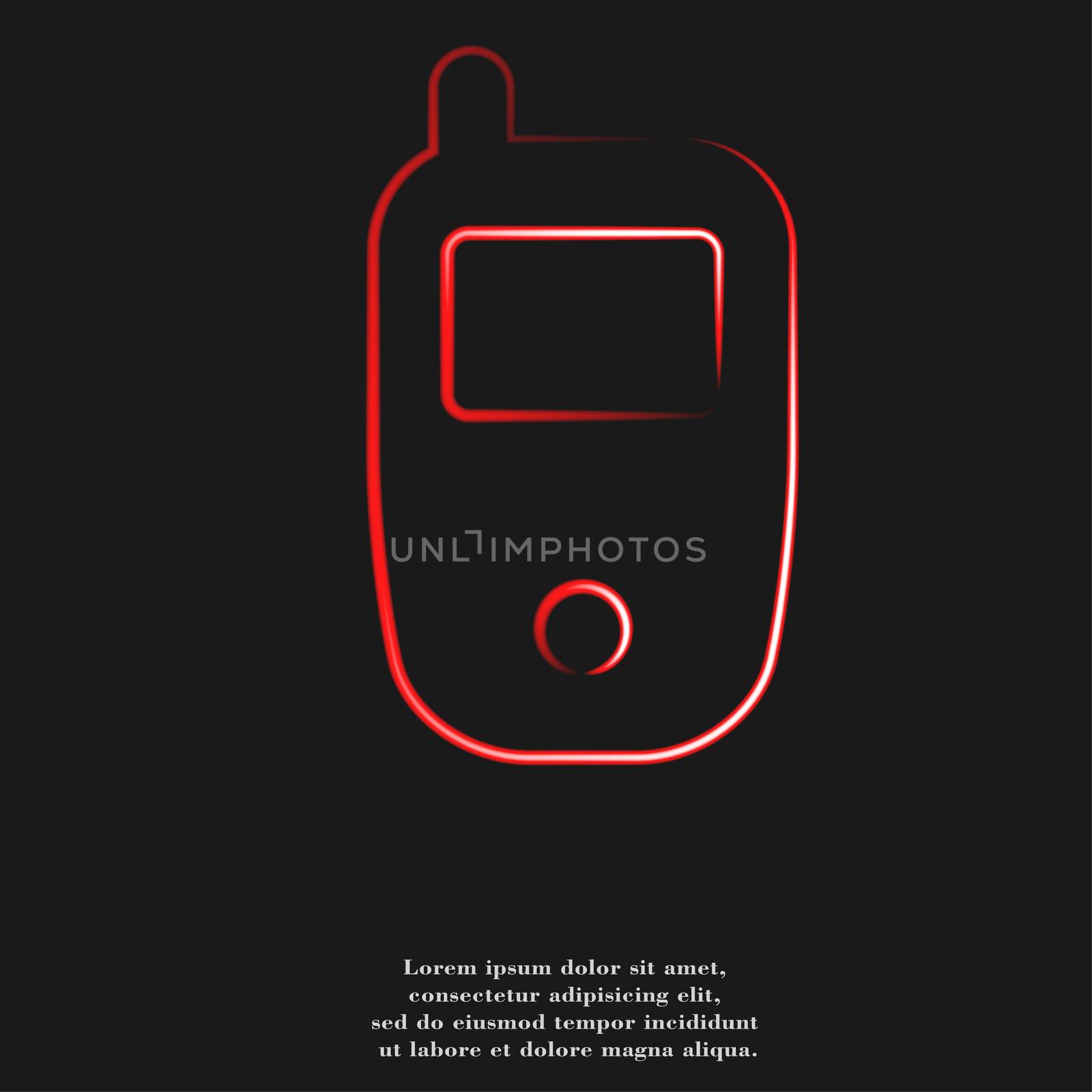 Mobile phone icon flat design with abstract background by serhii_lohvyniuk