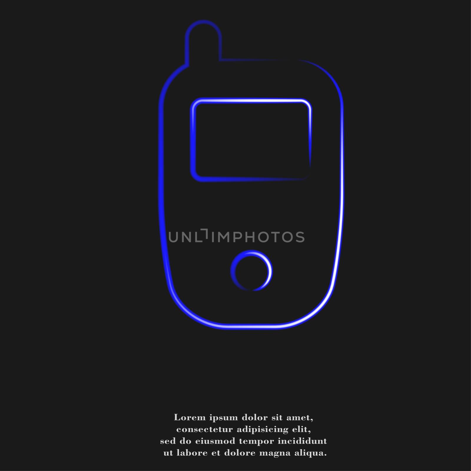 Mobile phone icon flat design with abstract background by serhii_lohvyniuk