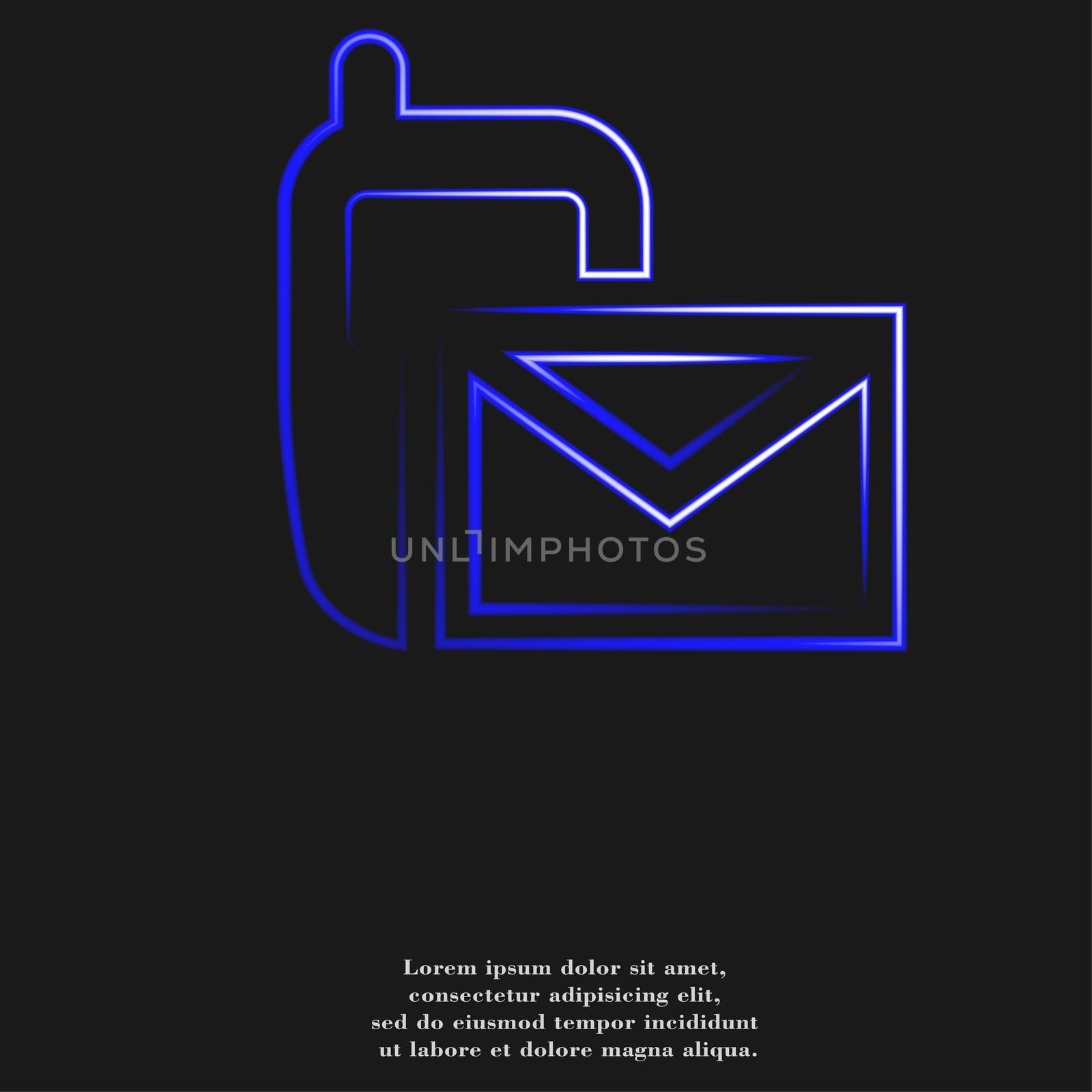 Sms icon flat design with abstract background by serhii_lohvyniuk