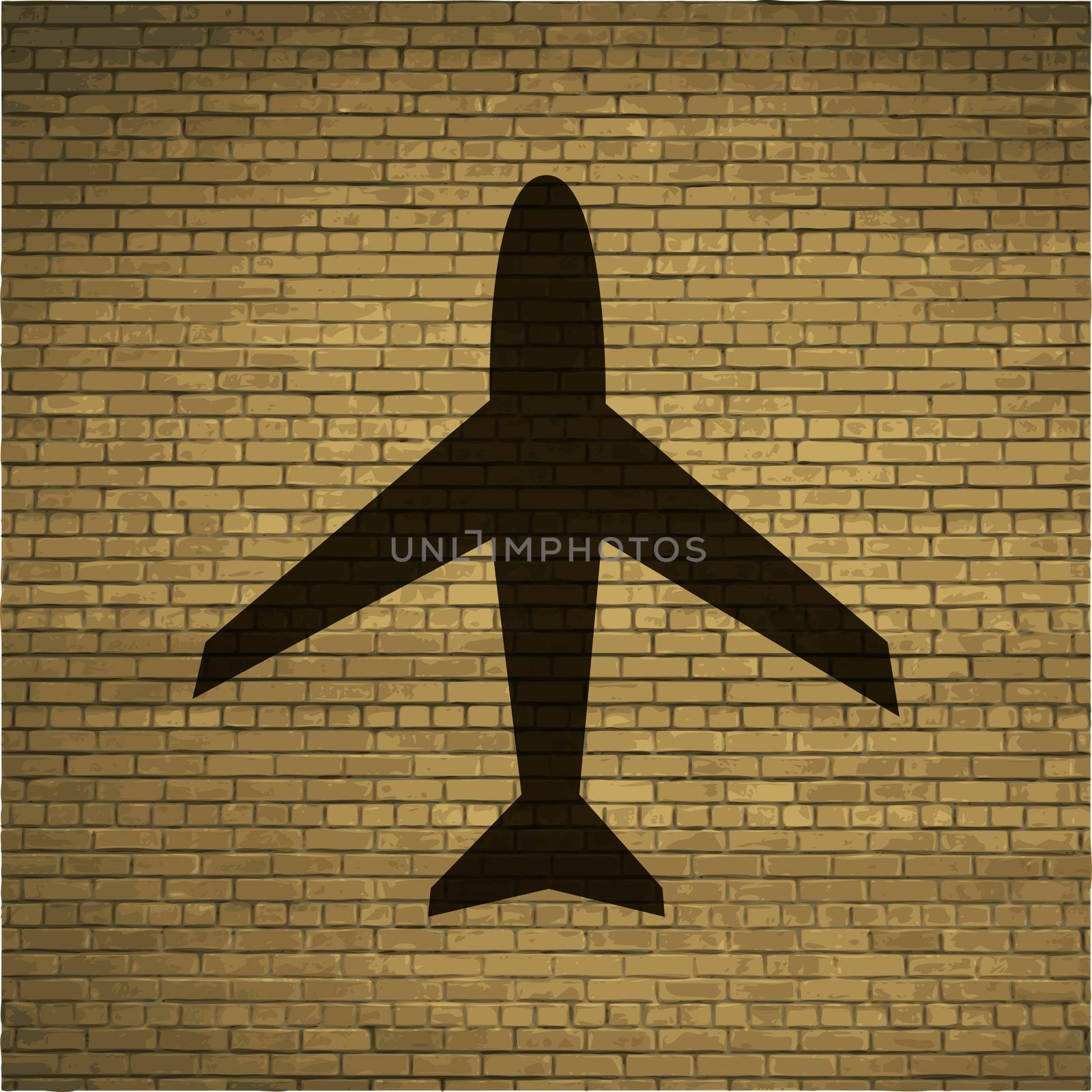 Plane icon flat design with abstract background by serhii_lohvyniuk