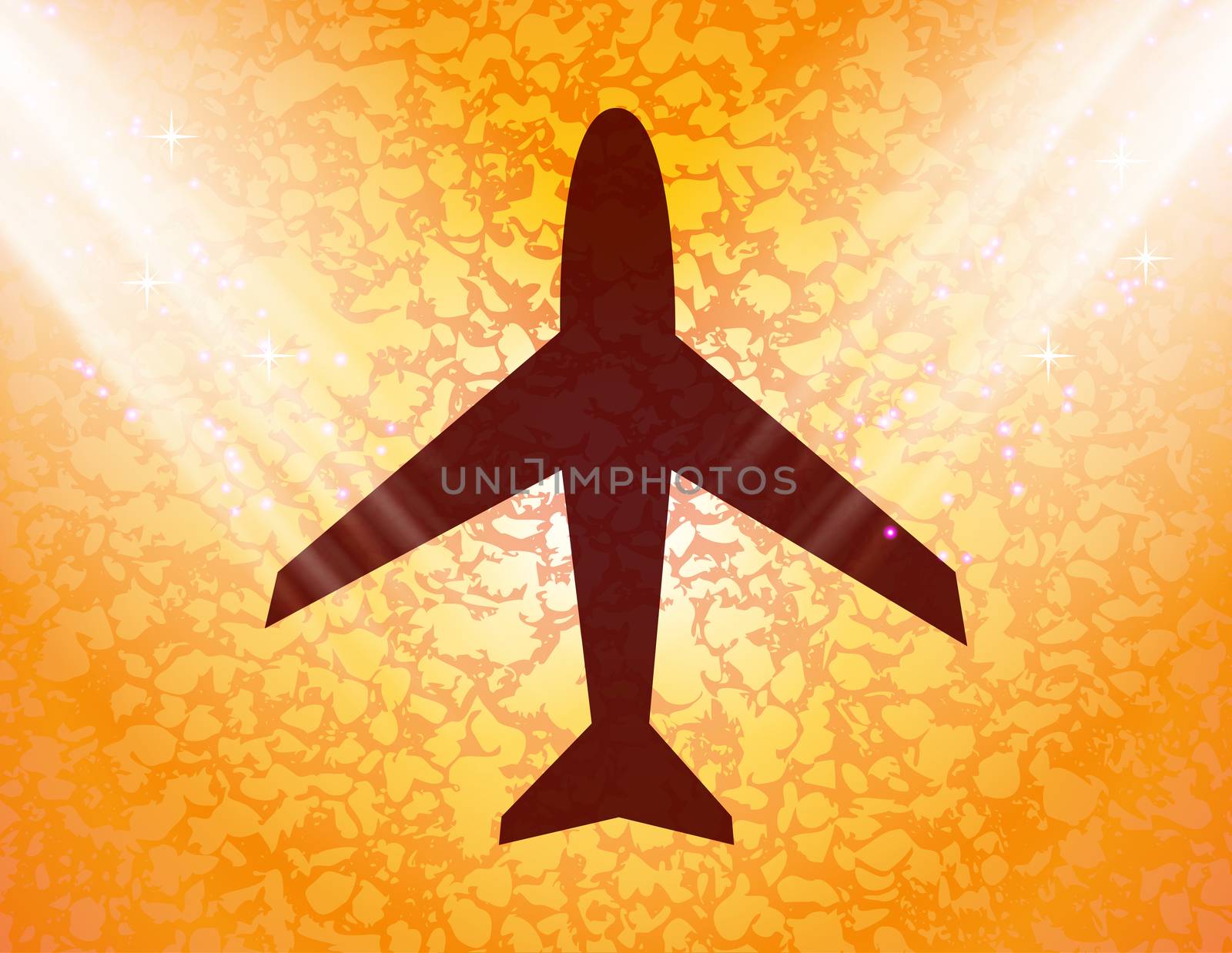 Plane icon flat design with abstract background by serhii_lohvyniuk