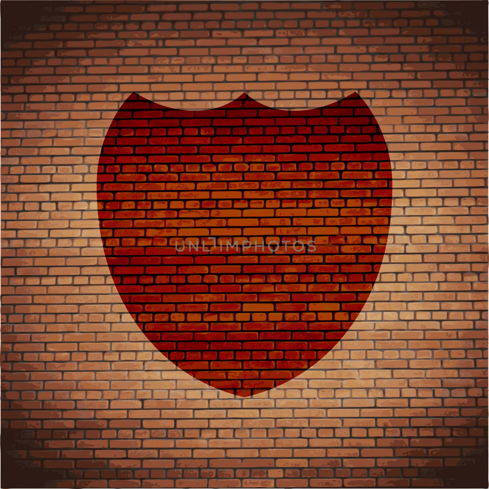 Shield protection icon flat design with abstract background.