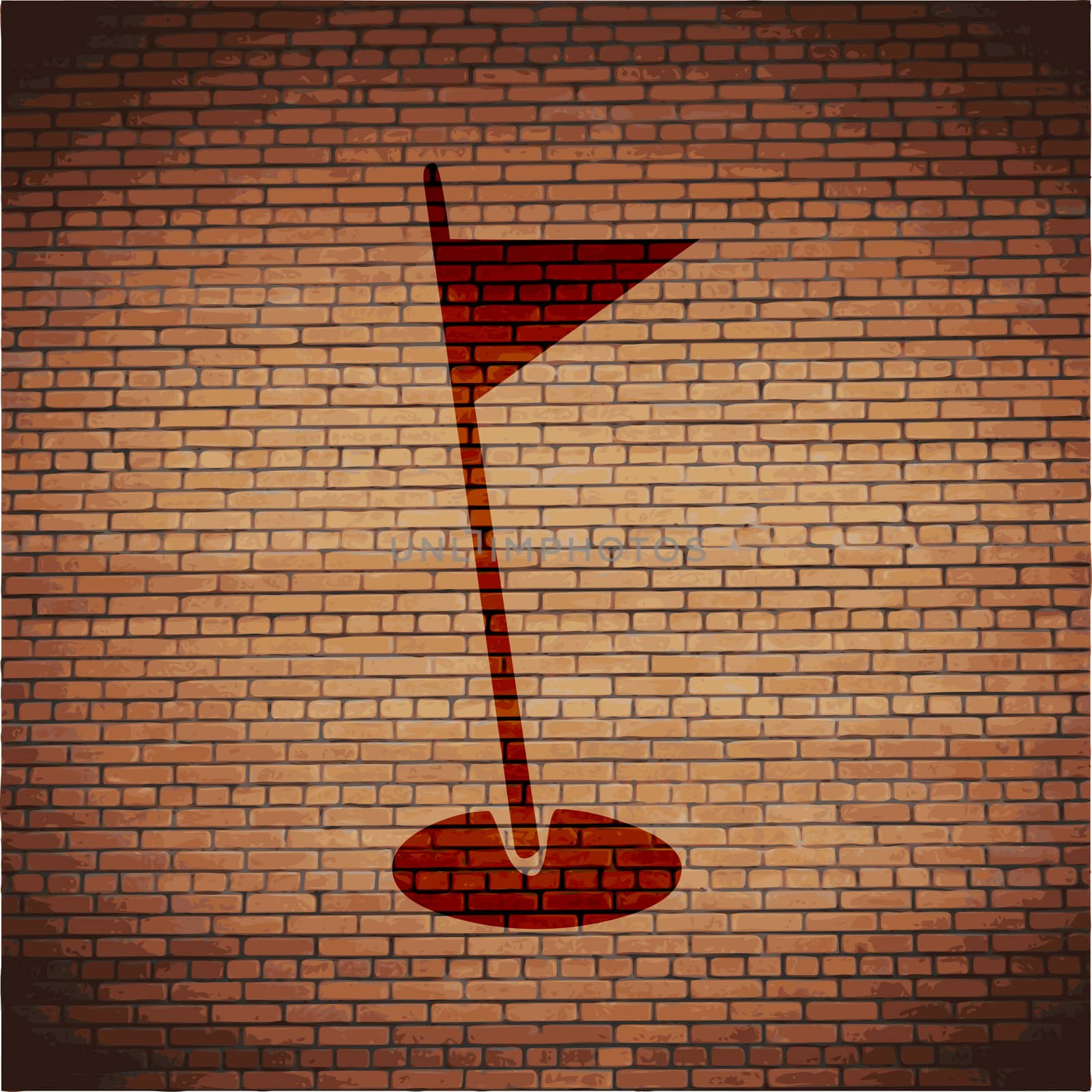 golf flag icon flat design with abstract background by serhii_lohvyniuk