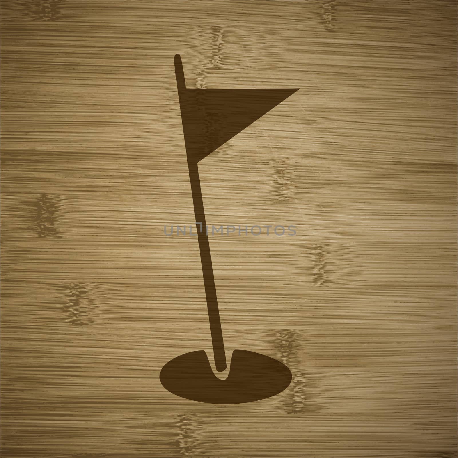 golf flag icon flat design with abstract background.