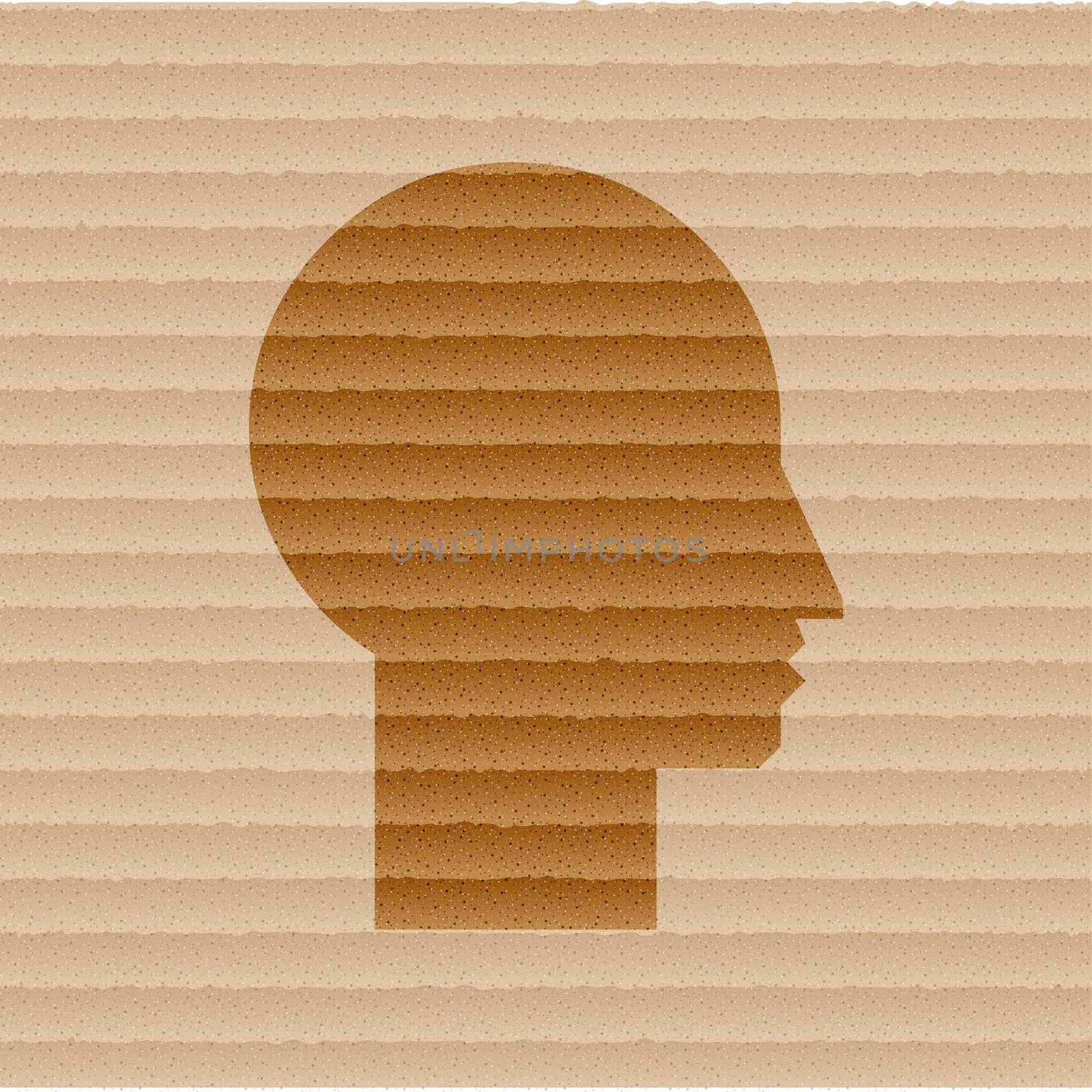 Man silhouette profile picture. Flat modern web button and space for your text. .