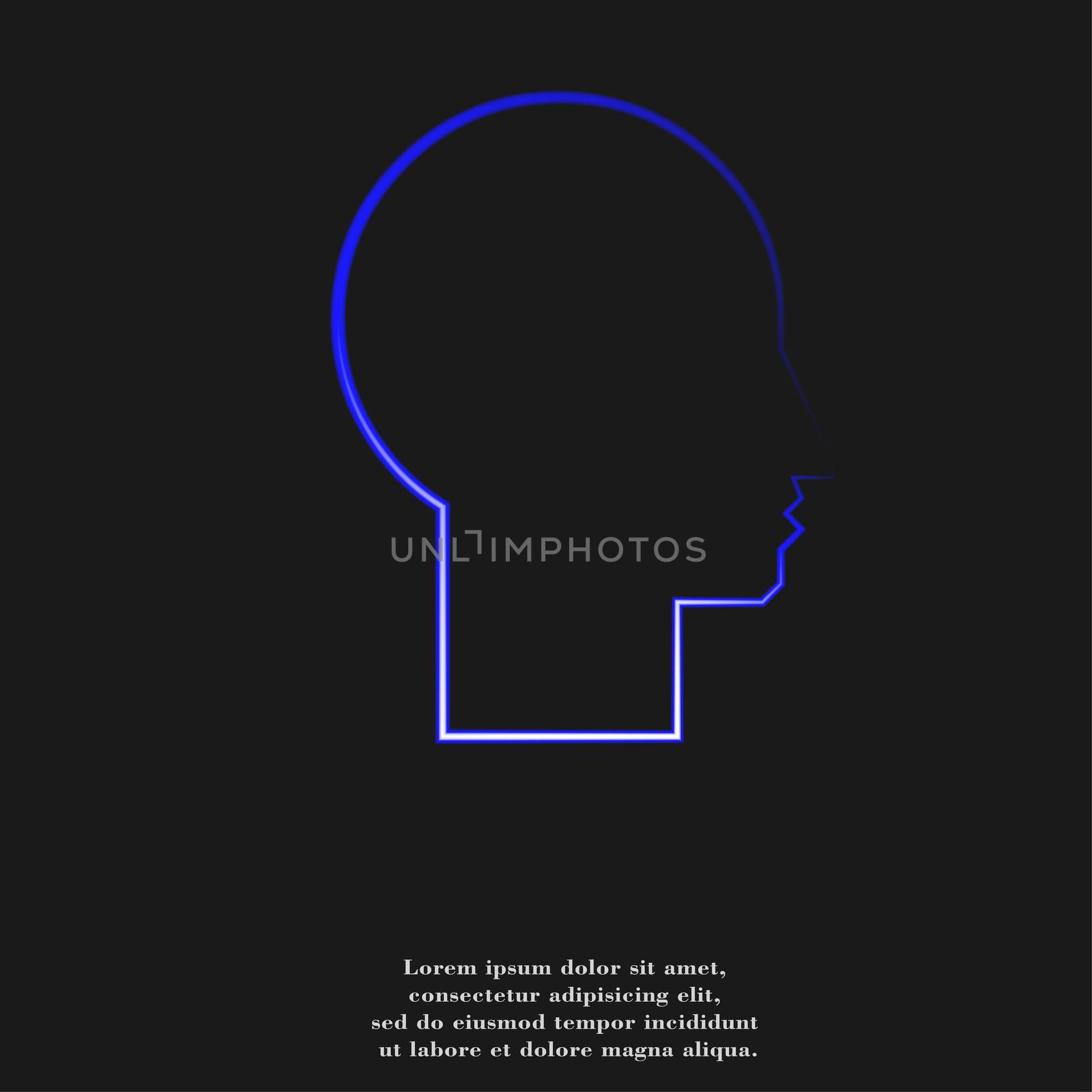 Man silhouette profile picture. Flat modern web button and space for your text. by serhii_lohvyniuk