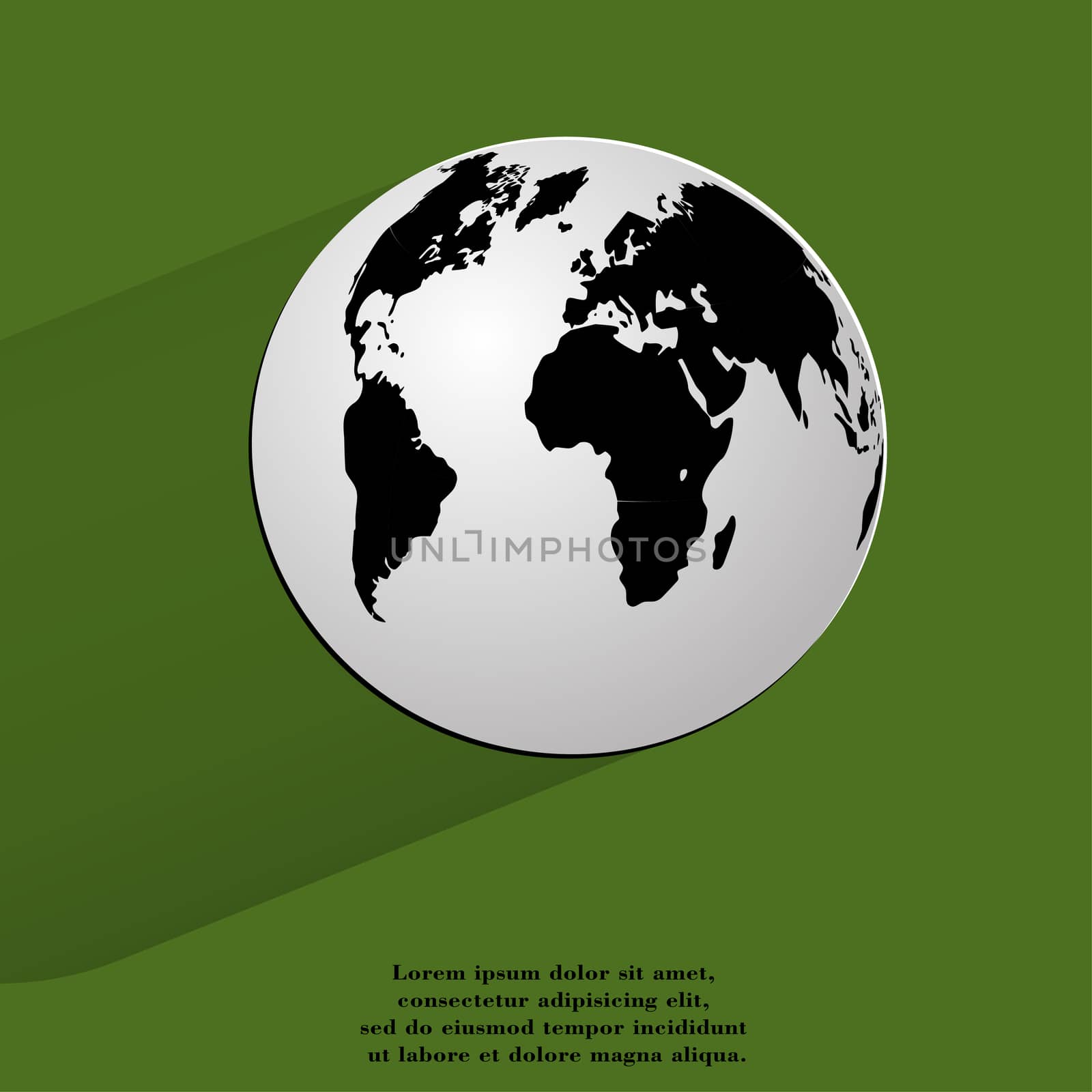 World map web icon, flat design.  illustration. 