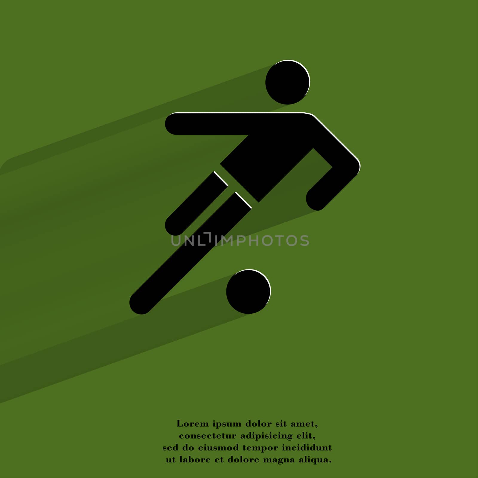 football player. Flat modern web button with long shadow and space for your text. by serhii_lohvyniuk