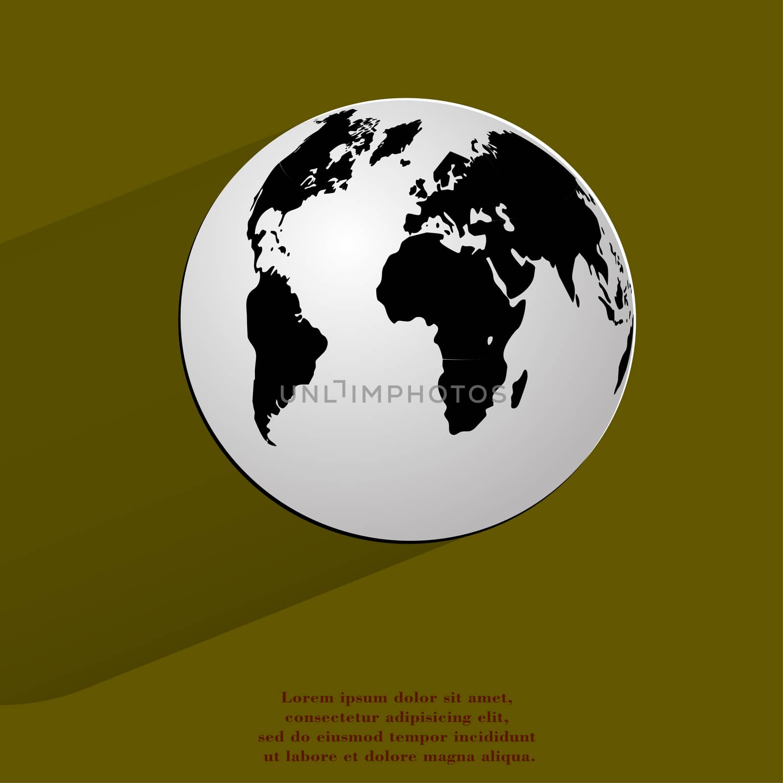 World map web icon, flat design by serhii_lohvyniuk