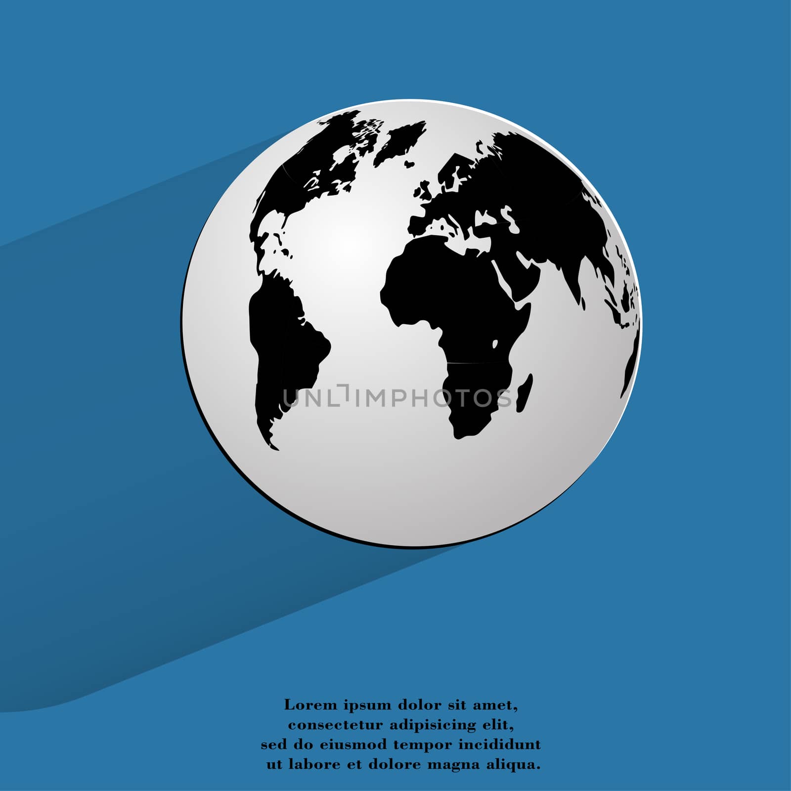 World map web icon, flat design.  illustration. 