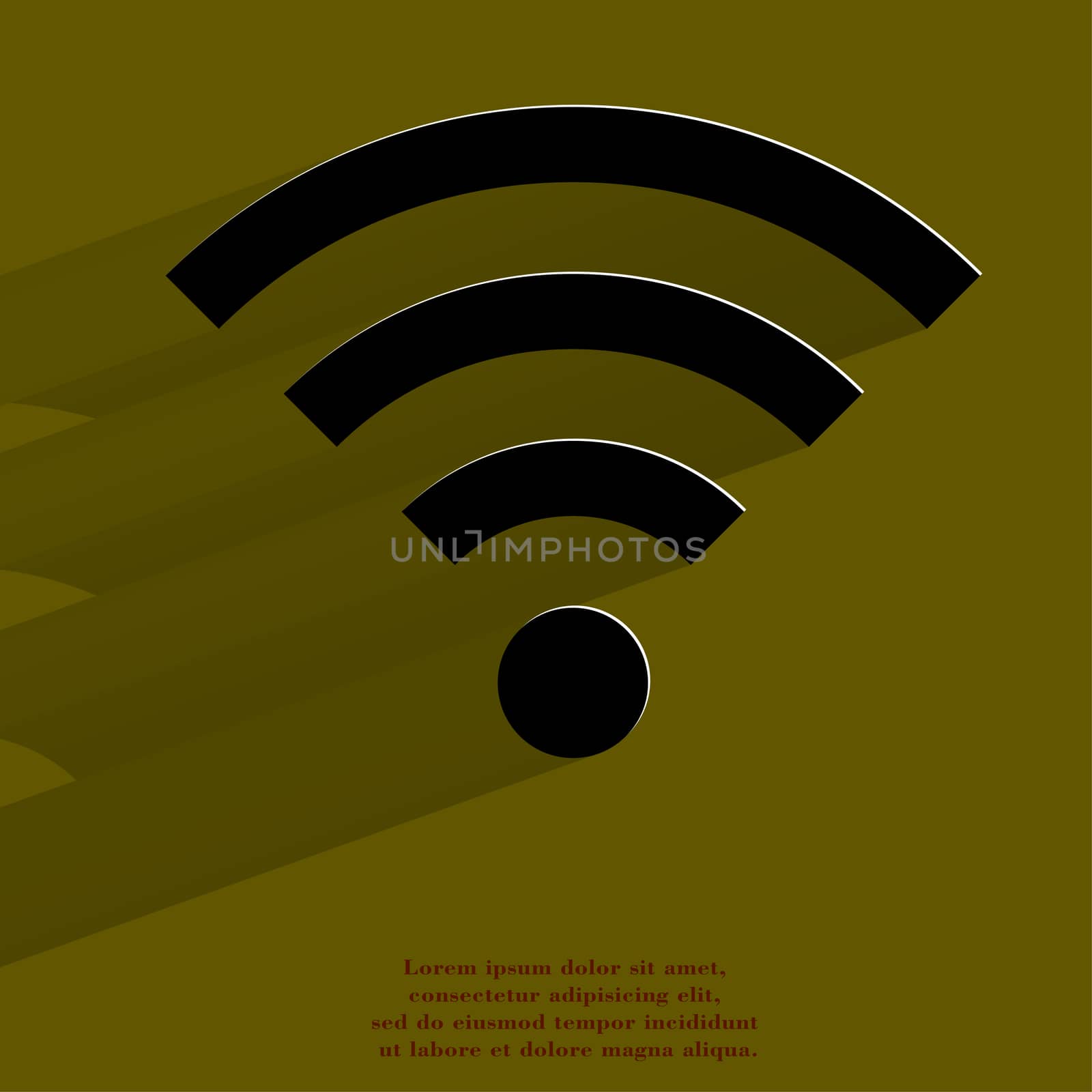 WI-FI. Flat modern web button with long shadow and space for your text by serhii_lohvyniuk