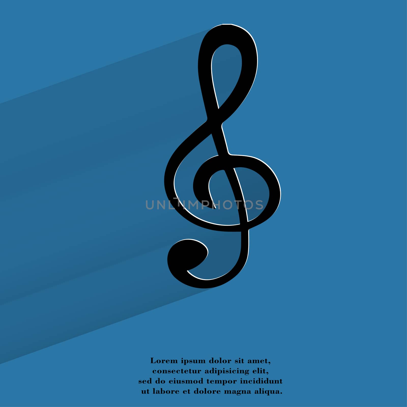 Music elements notes web icon, flat design.  illustration. 