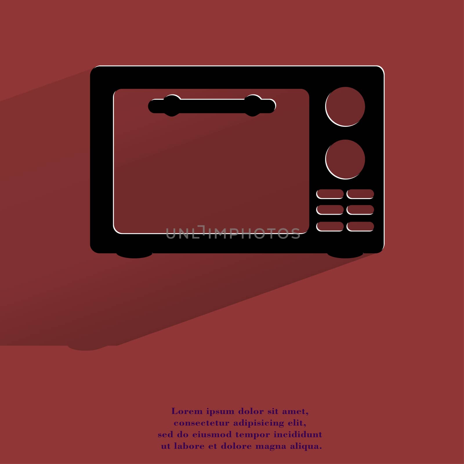 microwave. kitchen equipment Flat modern web button with long shadow and space for your text. . 