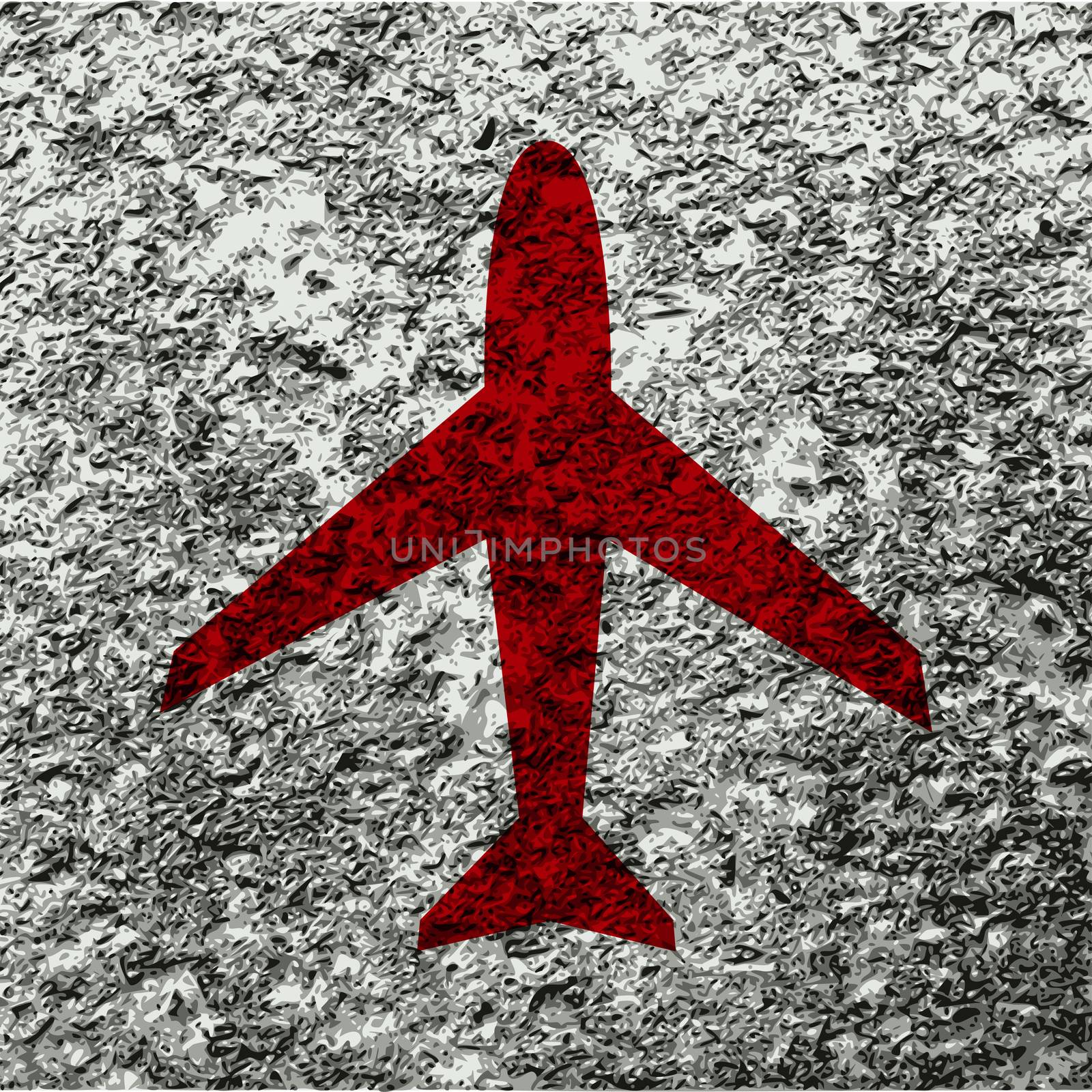 Plane icon flat design with abstract background.