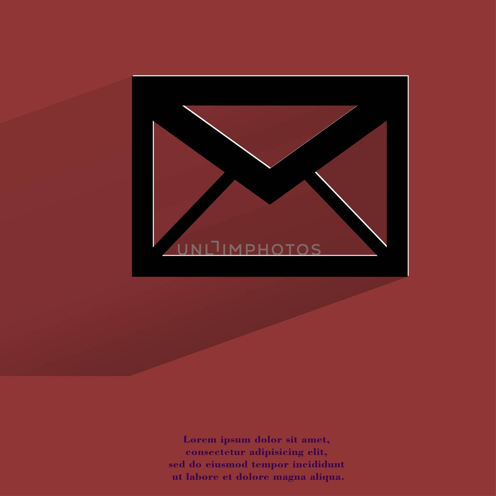 mail. envelope. Flat modern web button with long shadow and space for your text. by serhii_lohvyniuk