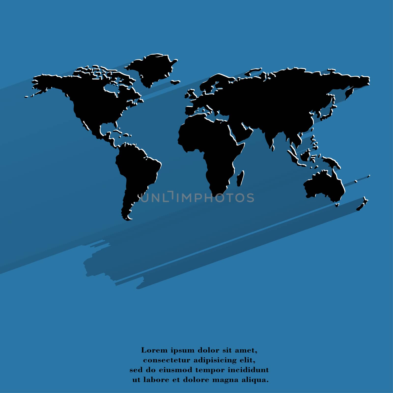 World map web icon, flat design.  illustration. 