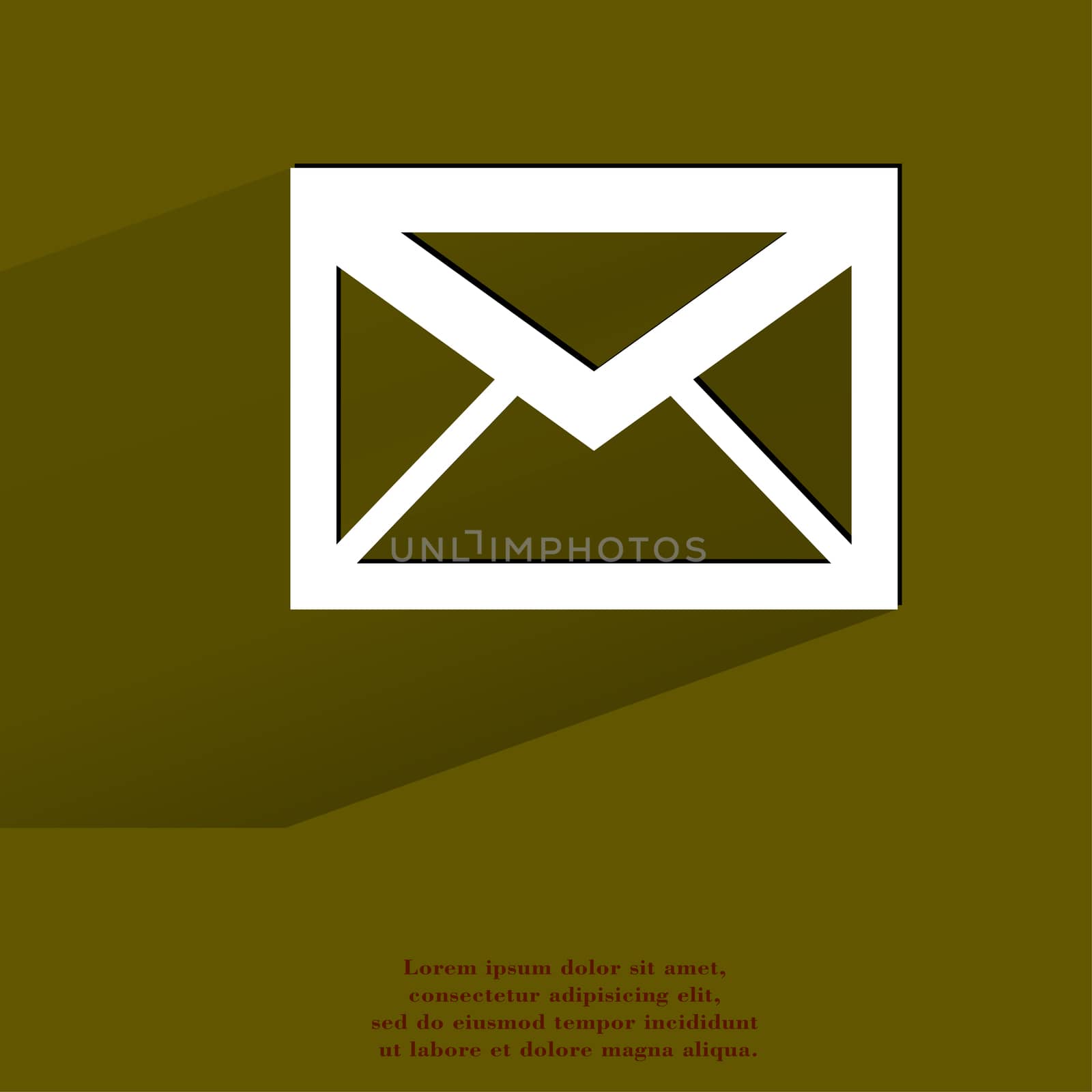 mail. envelope. Flat modern web button with long shadow and space for your text. by serhii_lohvyniuk