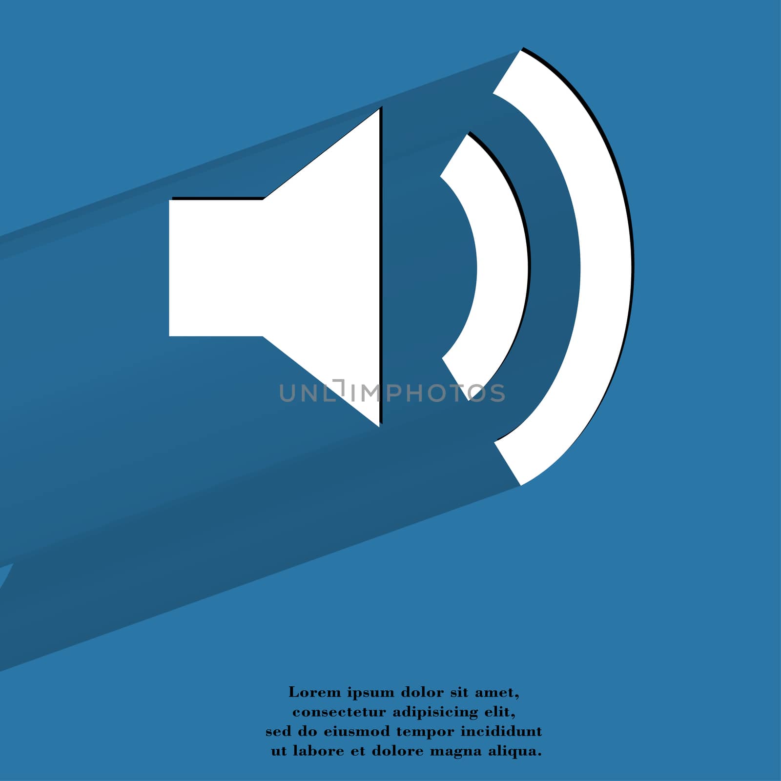 Speaker. Flat modern web button with long shadow and space for your text. by serhii_lohvyniuk