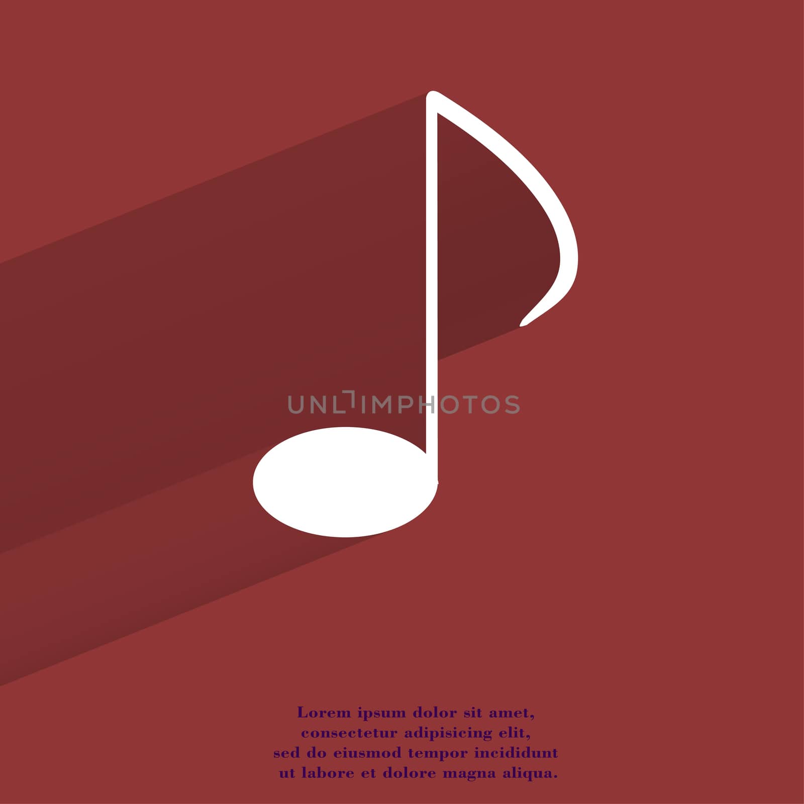 Music elements notes web icon, flat design.  illustration. 
