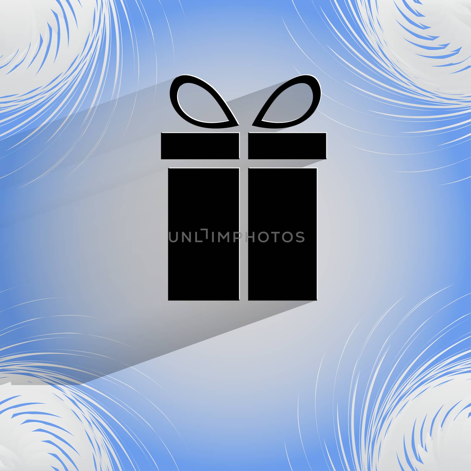 gift web icon on a flat geometric abstract background  by serhii_lohvyniuk