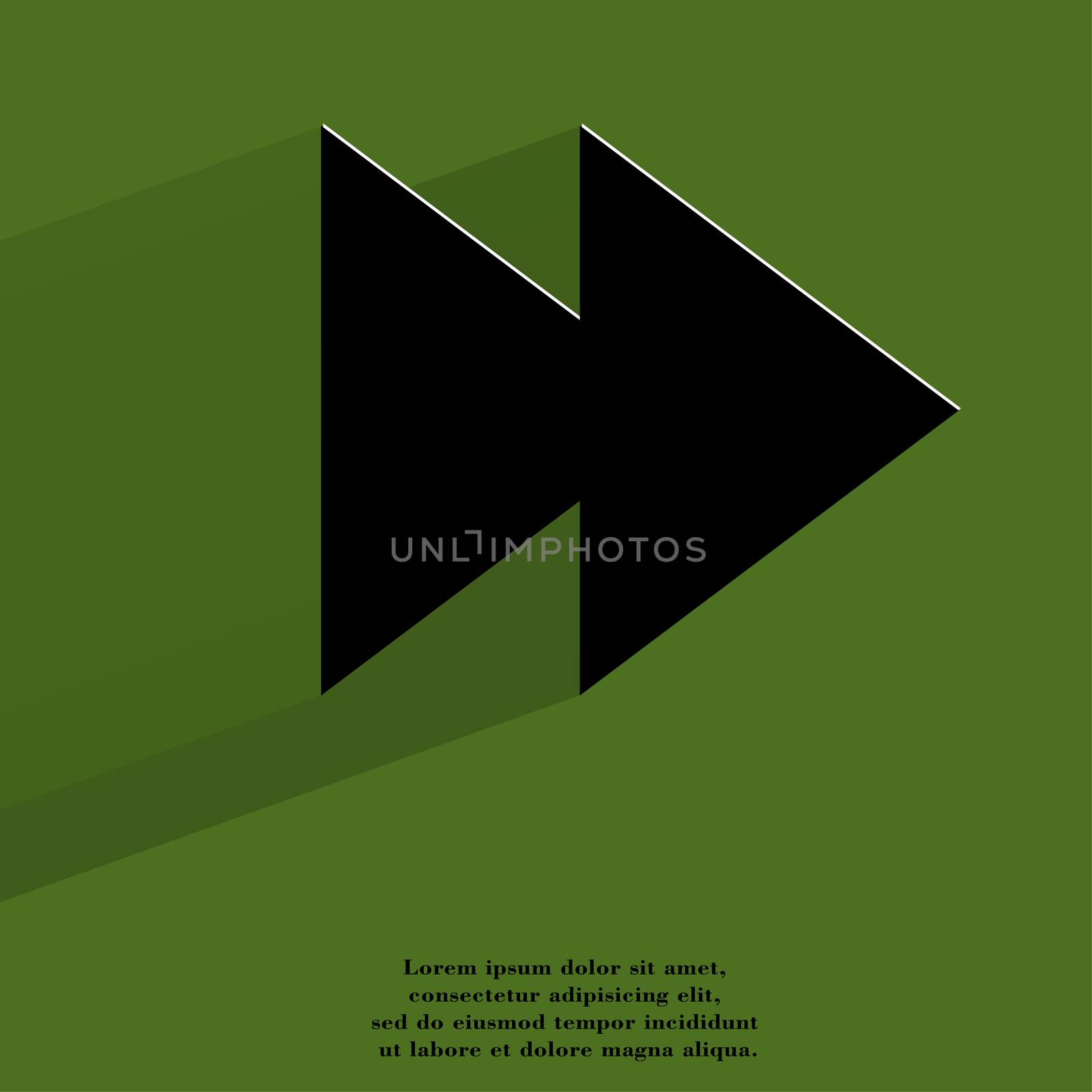 multimedia control. Flat modern web button with long shadow and space for your text. . 