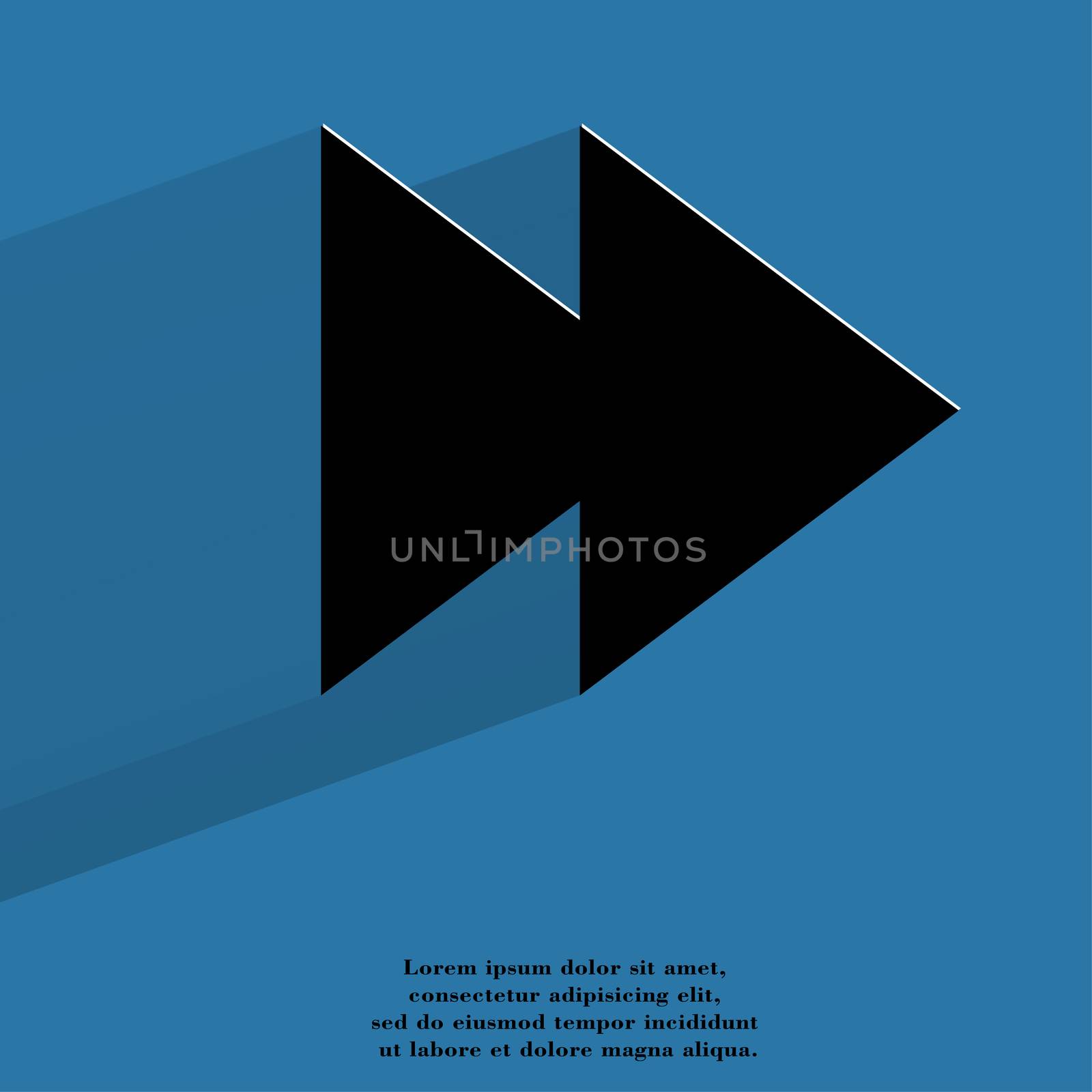 multimedia control. Flat modern web button with long shadow and space for your text. . 